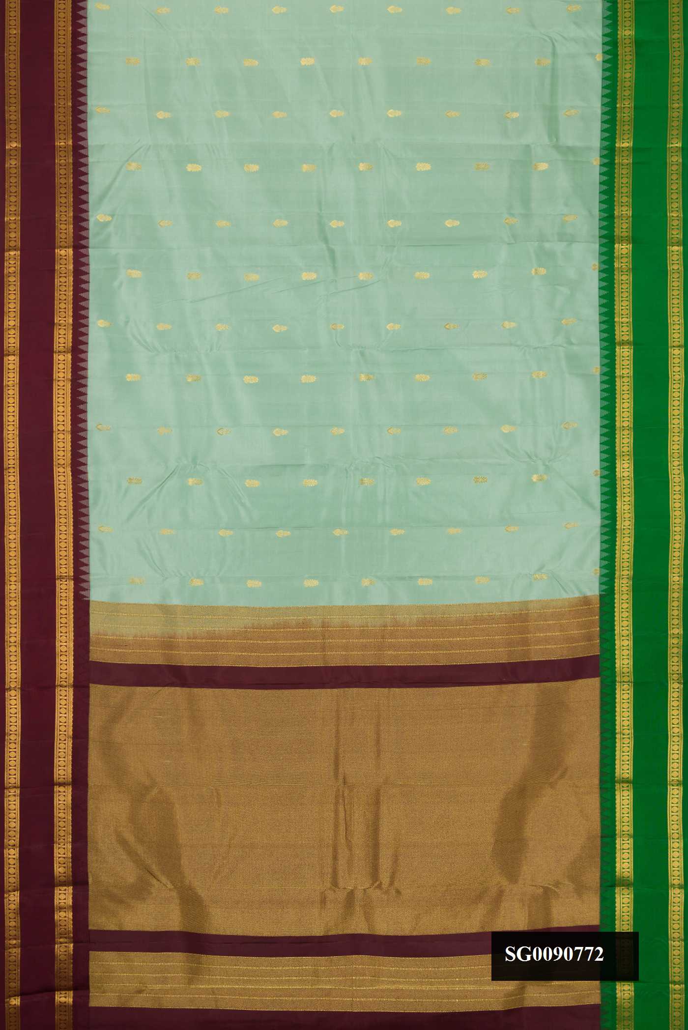 Sea Green Dual Tone Kanchipuram Silk Saree