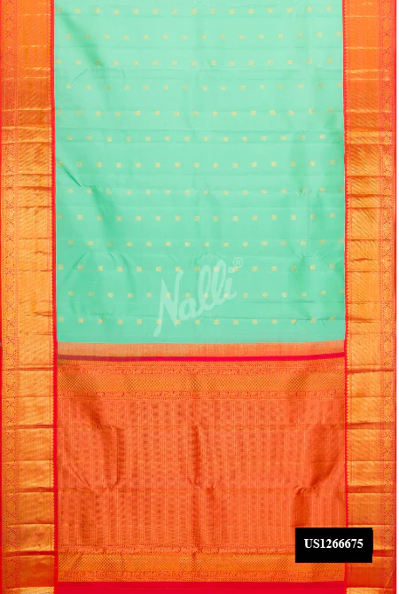 Sea Green Dual Tone Kanchipuram Silk Saree