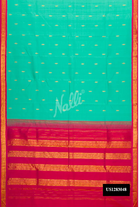 Sea Green Dual Tone Kanchipuram Silk Saree