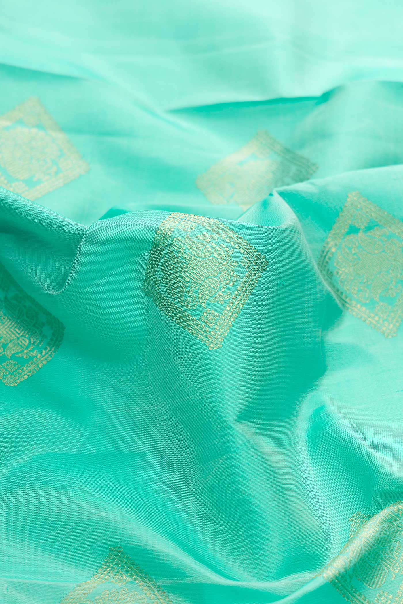 Sea Green Dual Tone Kanjivaram Silk Saree - Image 2