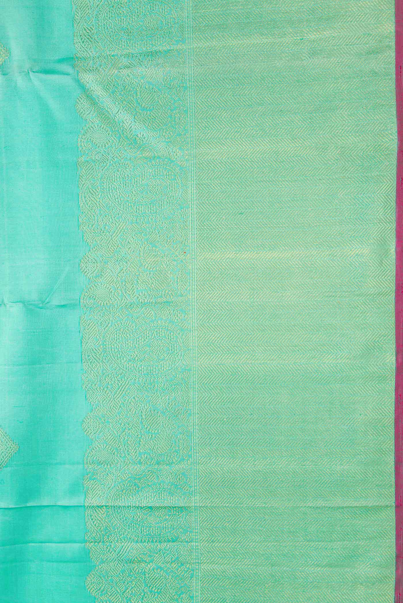 Sea Green Dual Tone Kanjivaram Silk Saree - Image 3