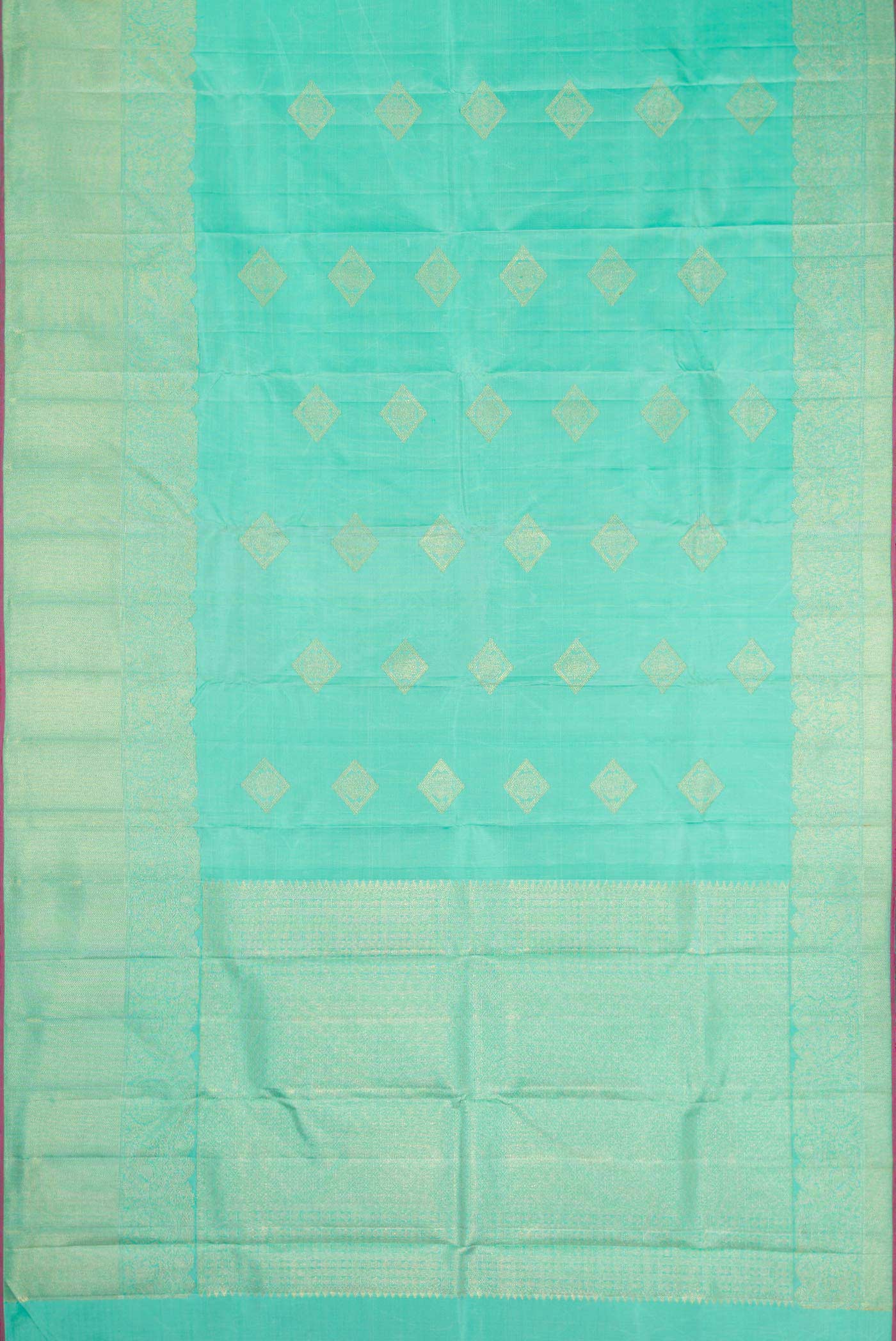 Sea Green Dual Tone Kanjivaram Silk Saree - Image 6