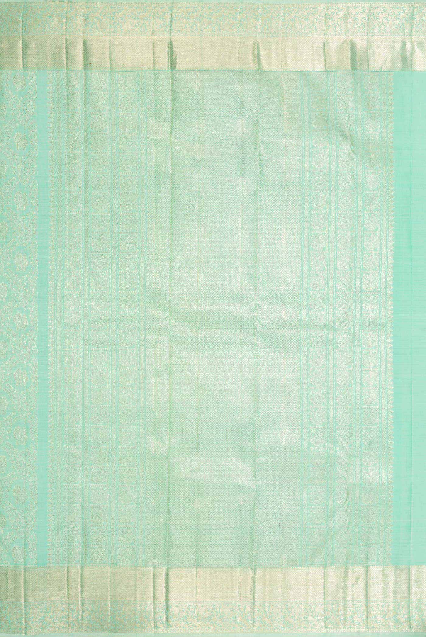 Sea Green Dual Tone Kanchipuram Silk Saree - Image 7
