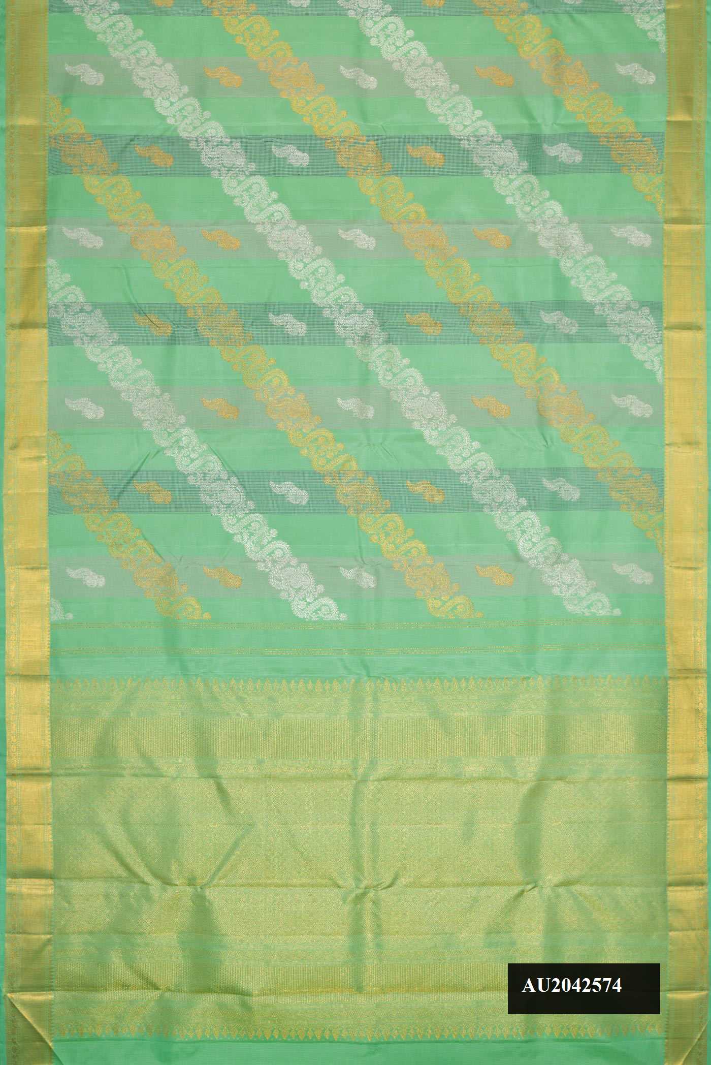 Sea Green Dual Tone Kanchipuram Silk Saree