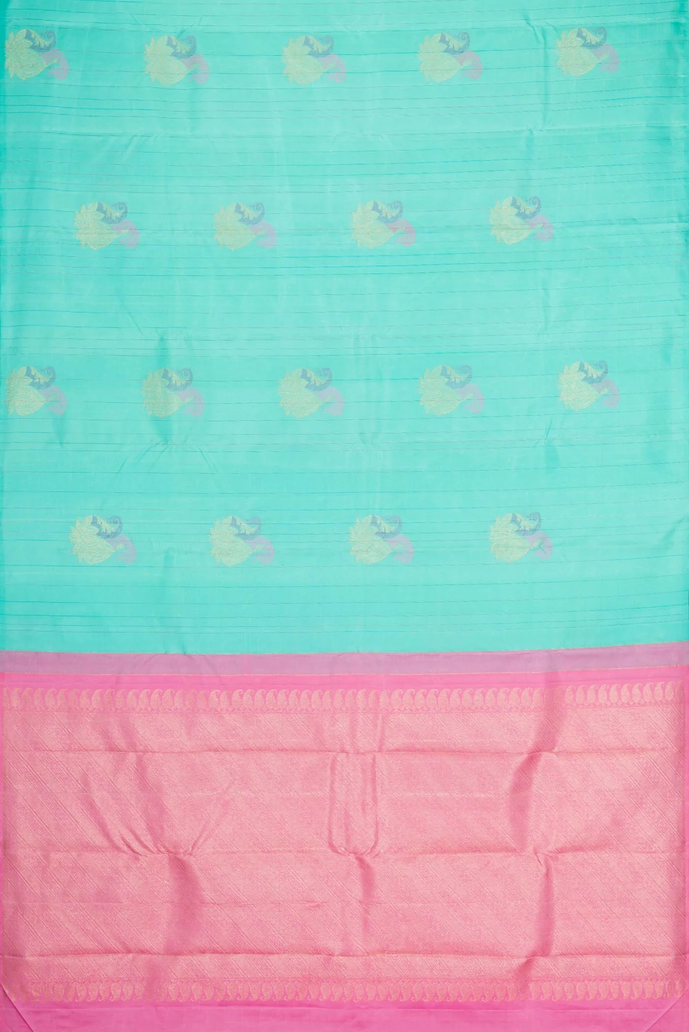 Sea Green Dual Tone Kanjivaram Silk Saree - Image 5