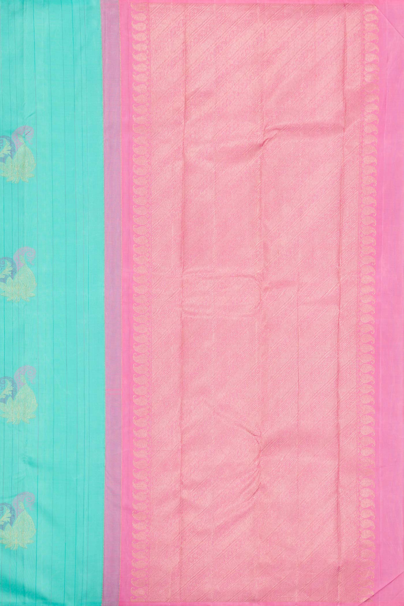 Sea Green Dual Tone Kanjivaram Silk Saree - Image 6