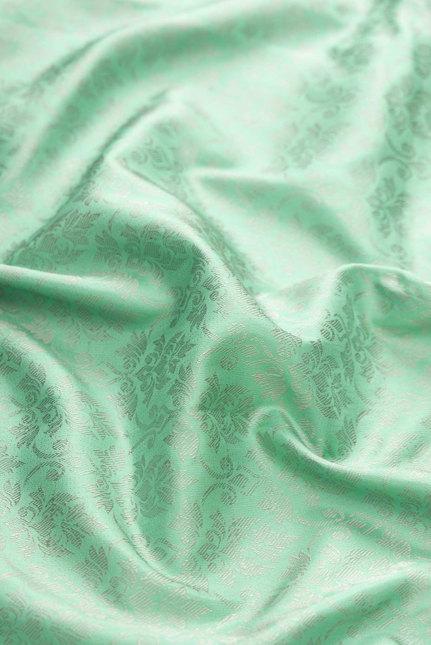 Sea Green Dual Tone Kanchipuram Silk Saree - Image 2