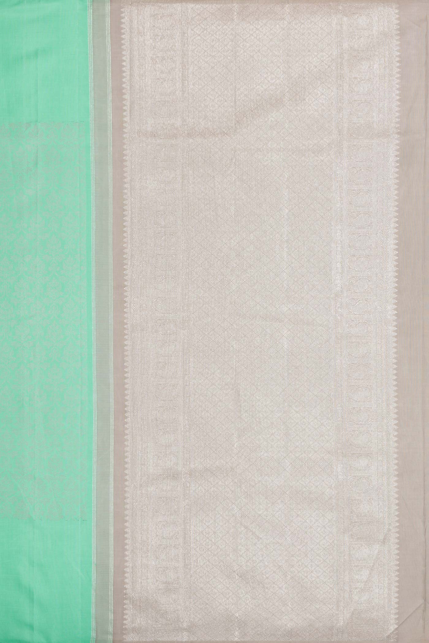 Sea Green Dual Tone Kanchipuram Silk Saree - Image 7