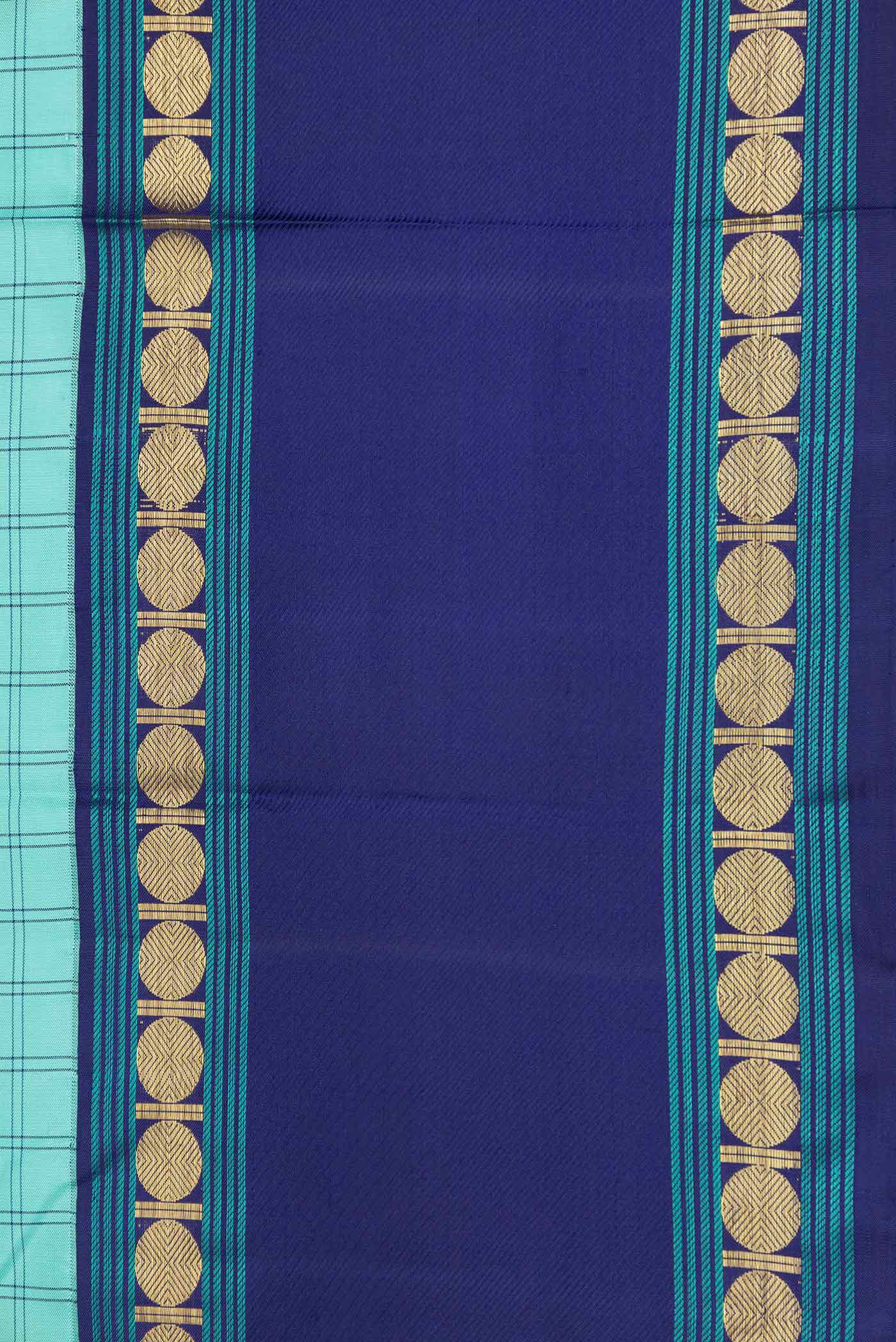 Sea Green Dual Tone Kanjivaram Silk Saree - Image 3