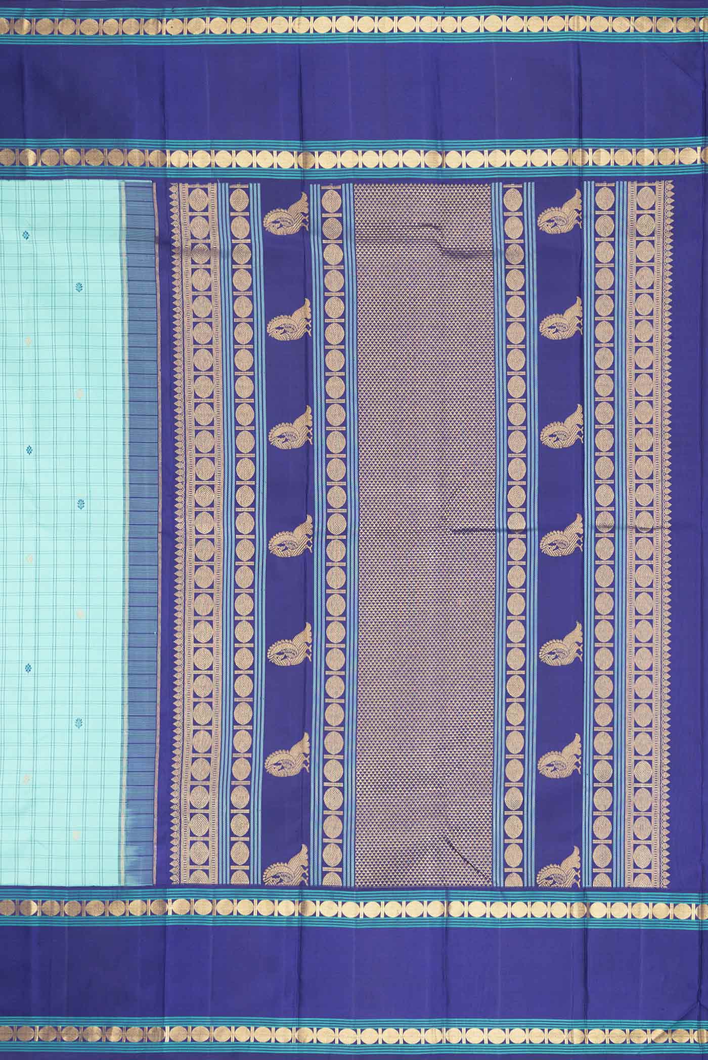 Sea Green Dual Tone Kanjivaram Silk Saree - Image 7