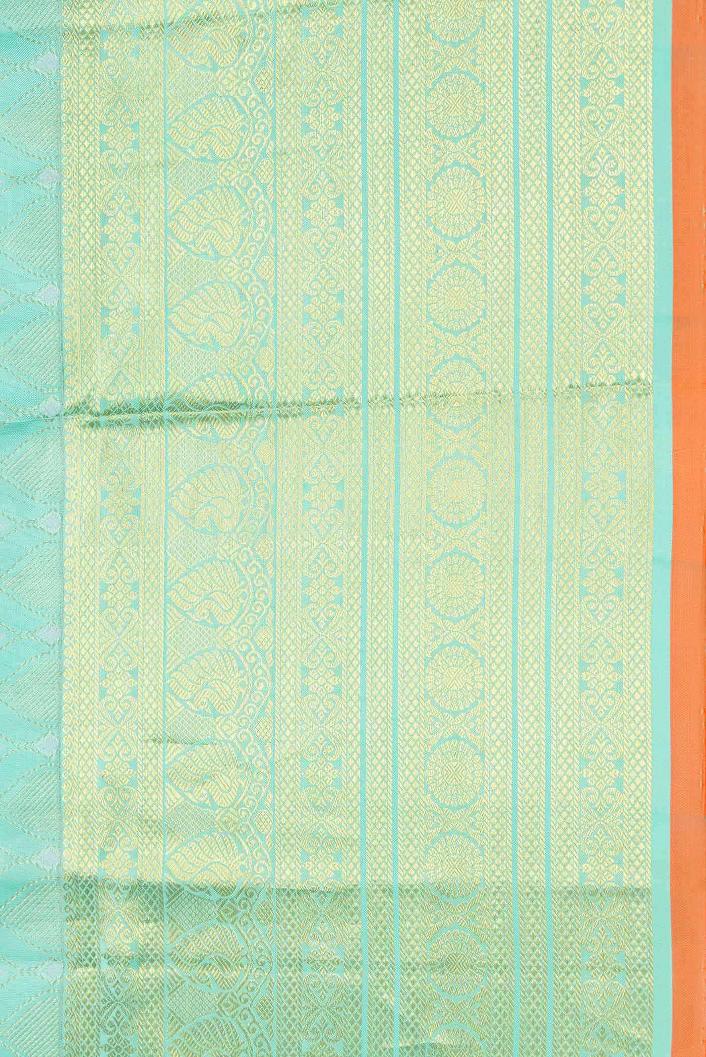 Sea Green Dual Tone Kanjivaram Silk Saree - Image 3