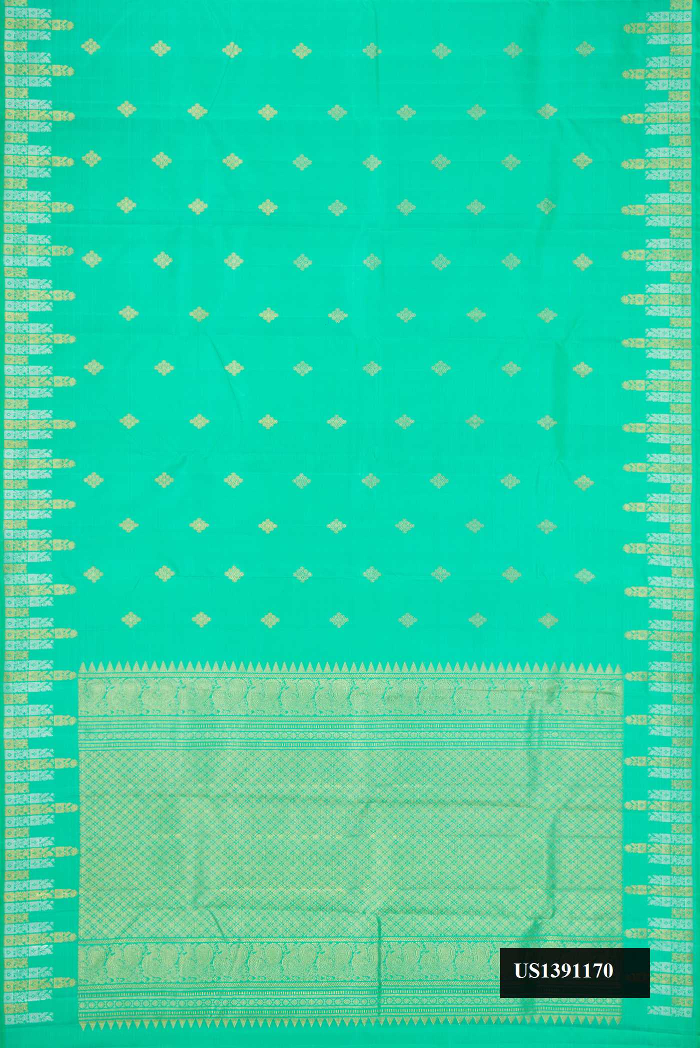 Sea Green Dual Tone Kanchipuram Silk Saree