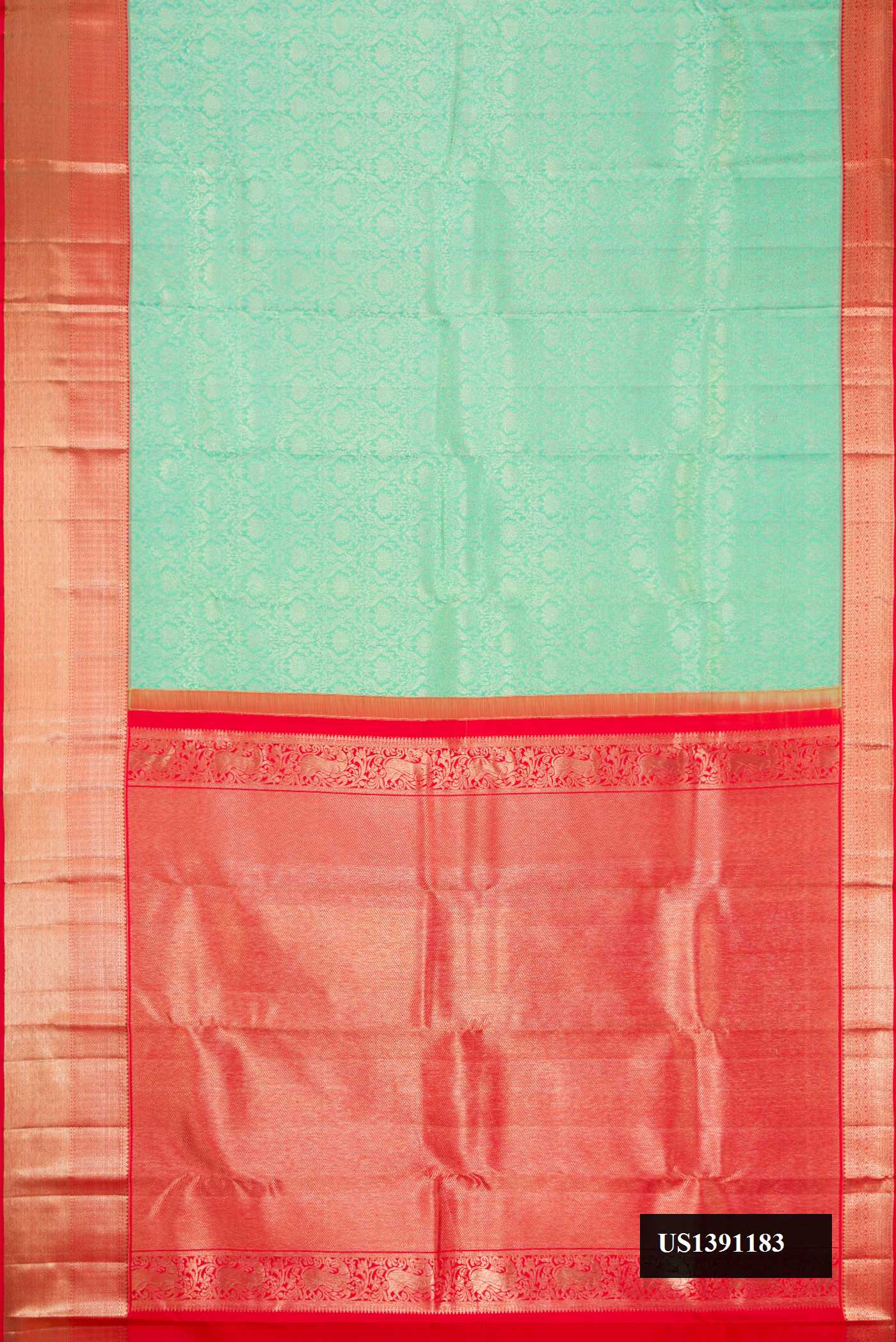 Sea Green Dual Tone Kanchipuram Silk Saree