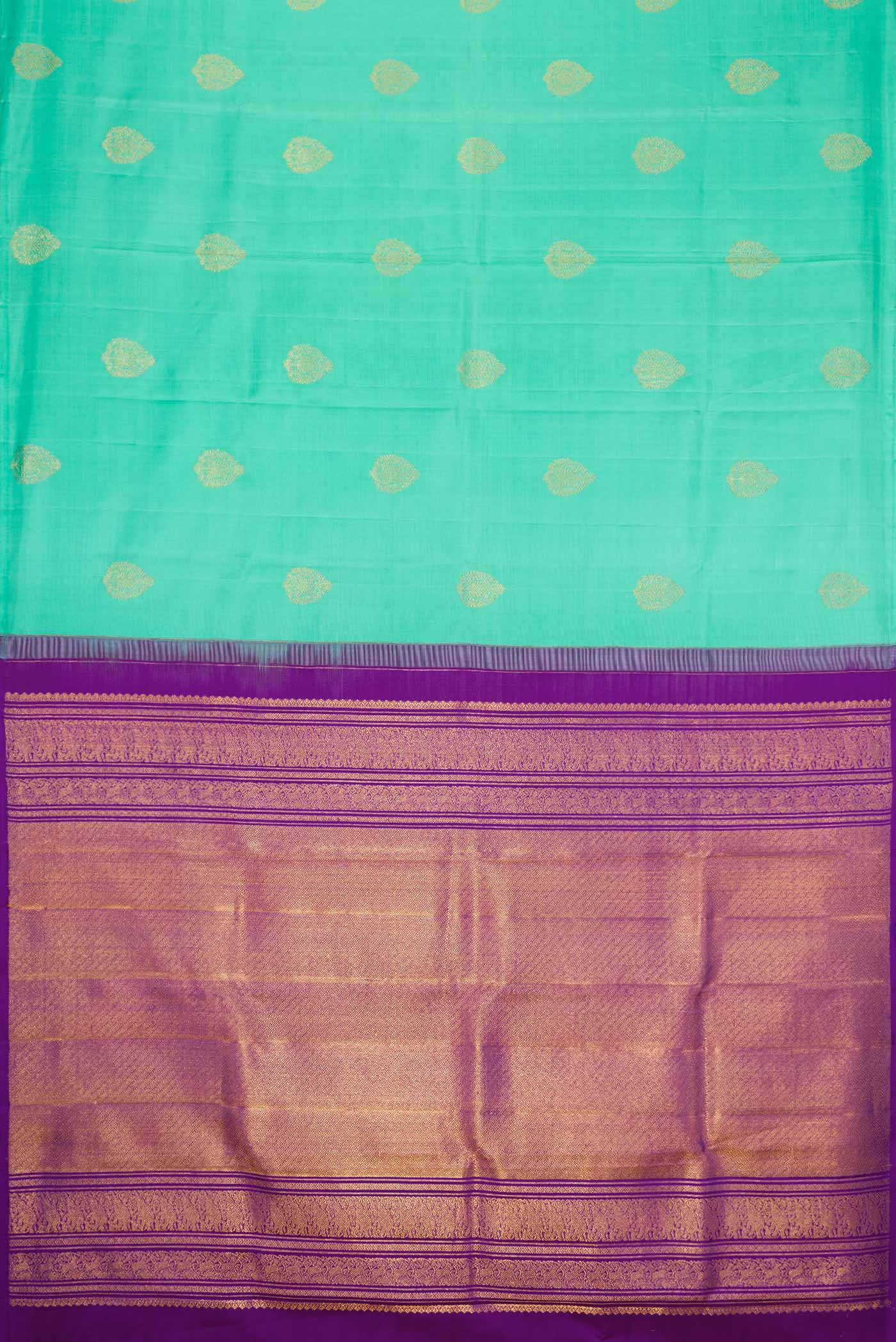 Sea Green Kanchipuram Silk Saree - Image 5