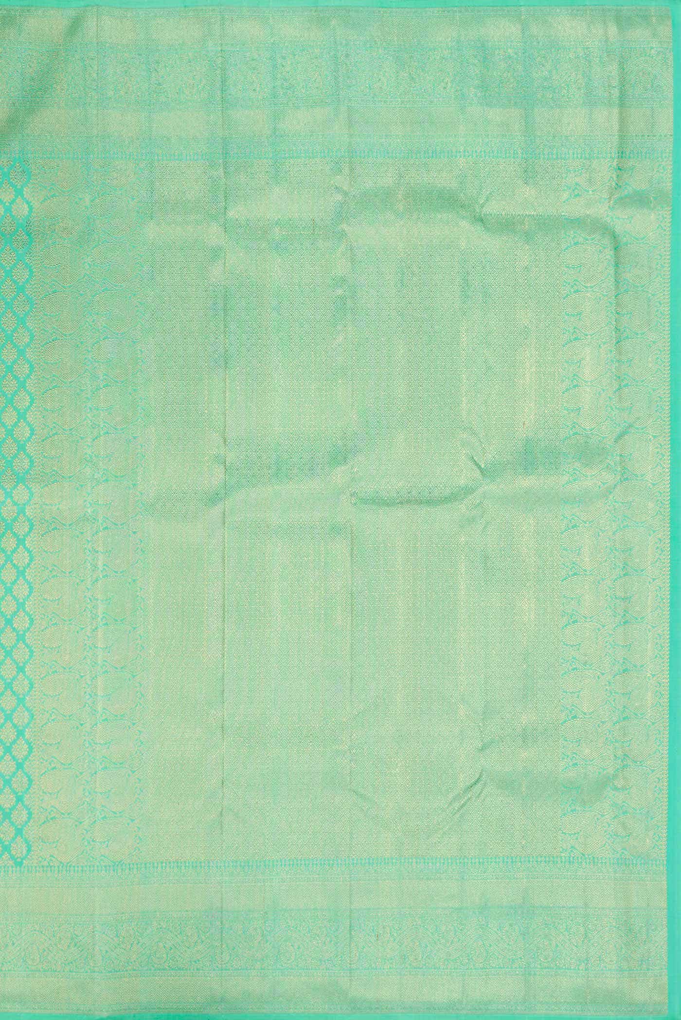 Sea Green Dual Tone Kanchipuram Silk Saree - Image 5