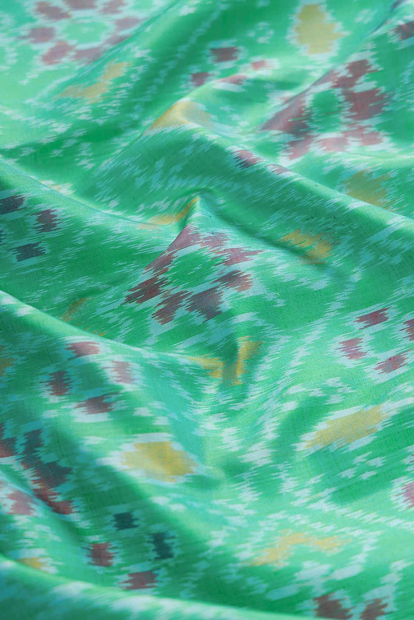 Pure Silk Pure Zari Sea Green Dual Tone Kanjivaram Saree - Image 3