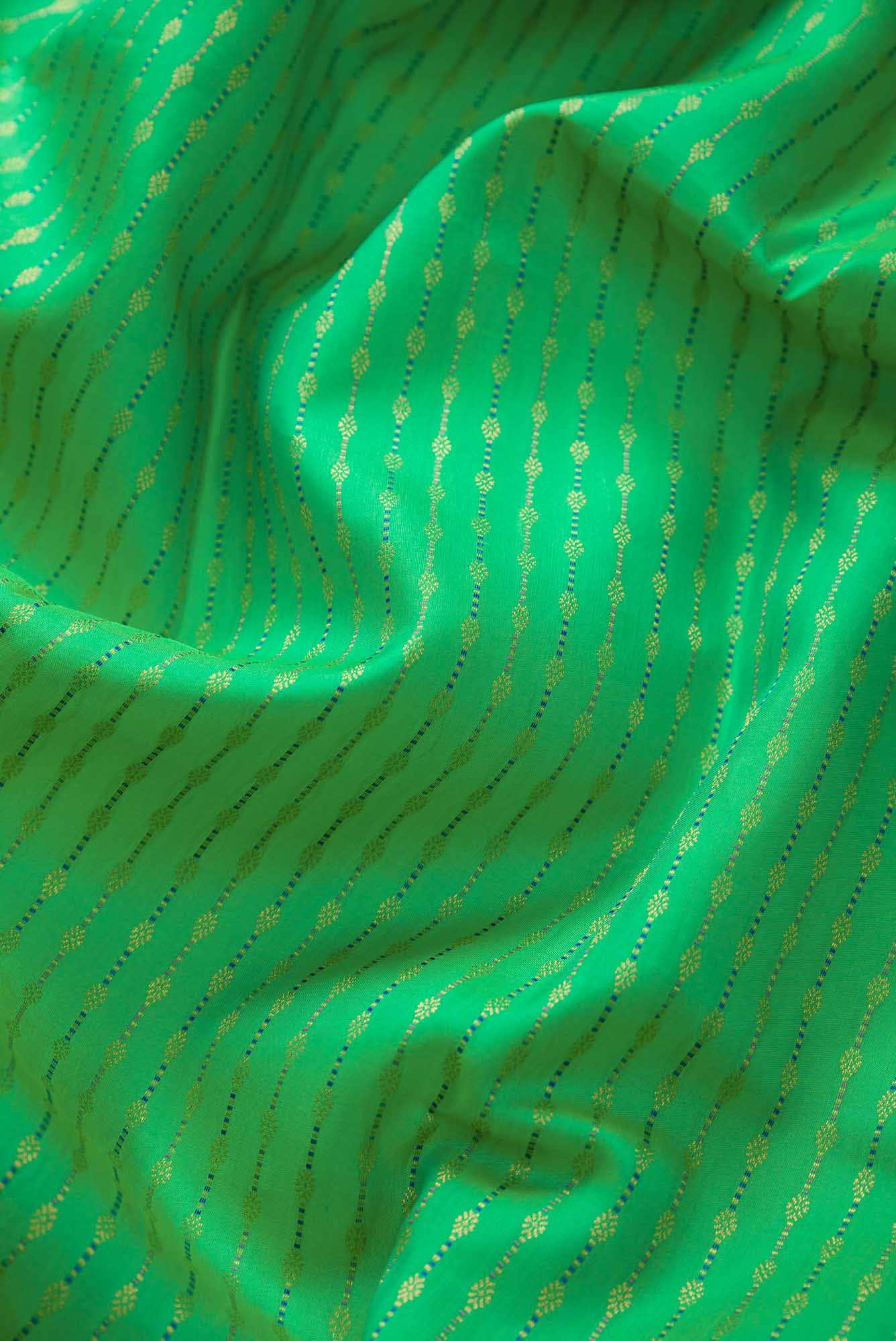 Sea Green Dual Tone Kanjivaram Silk Saree - Image 3