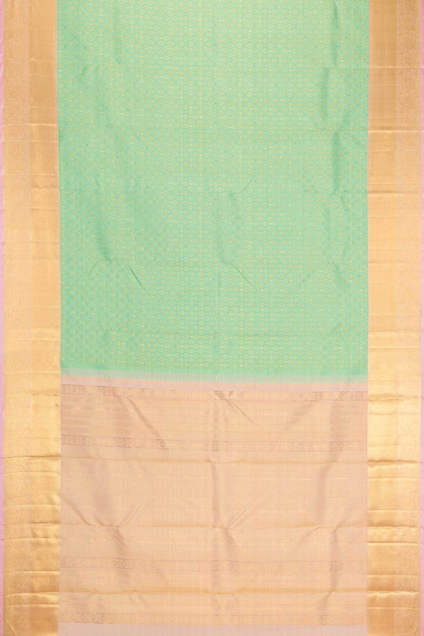 Sea Green Dual Tone Kanjivaram Silk Saree - Image 4