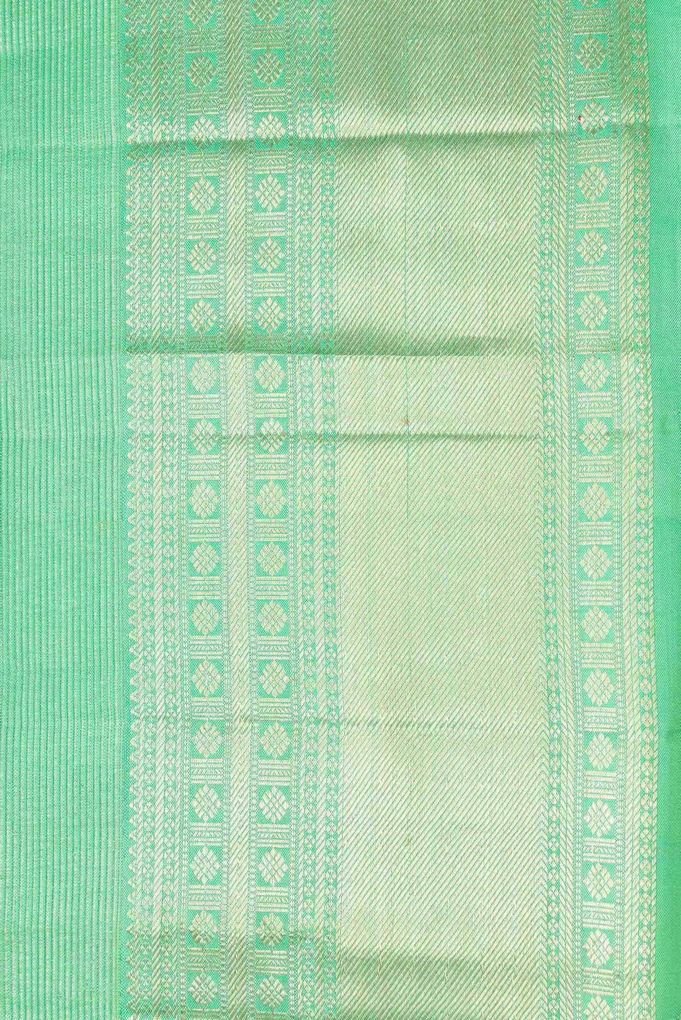Sea Green Dual Tone Kanchipuram Silk Saree - Image 6