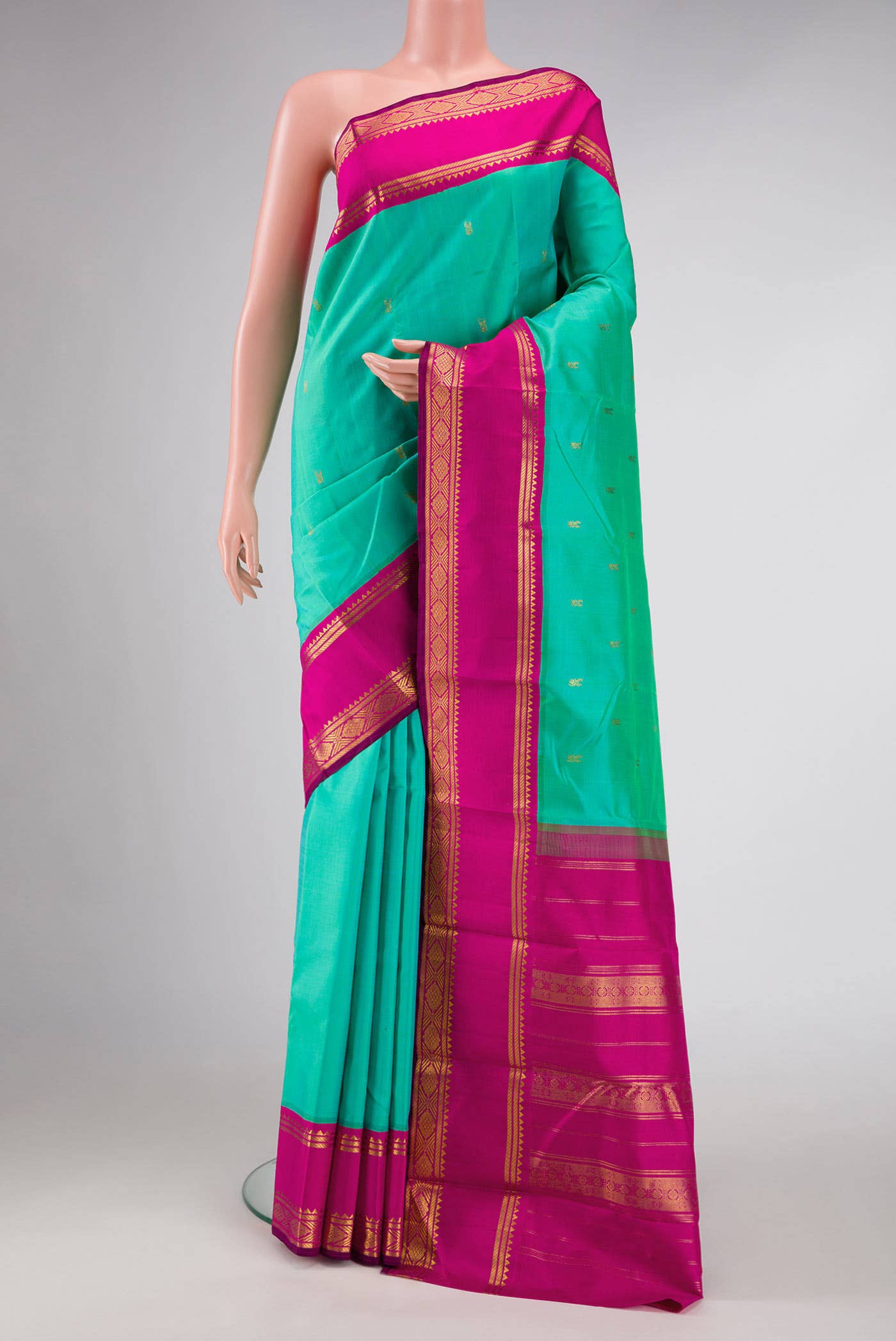 Sea Green Dual Tone Kanjivaram Silk Saree