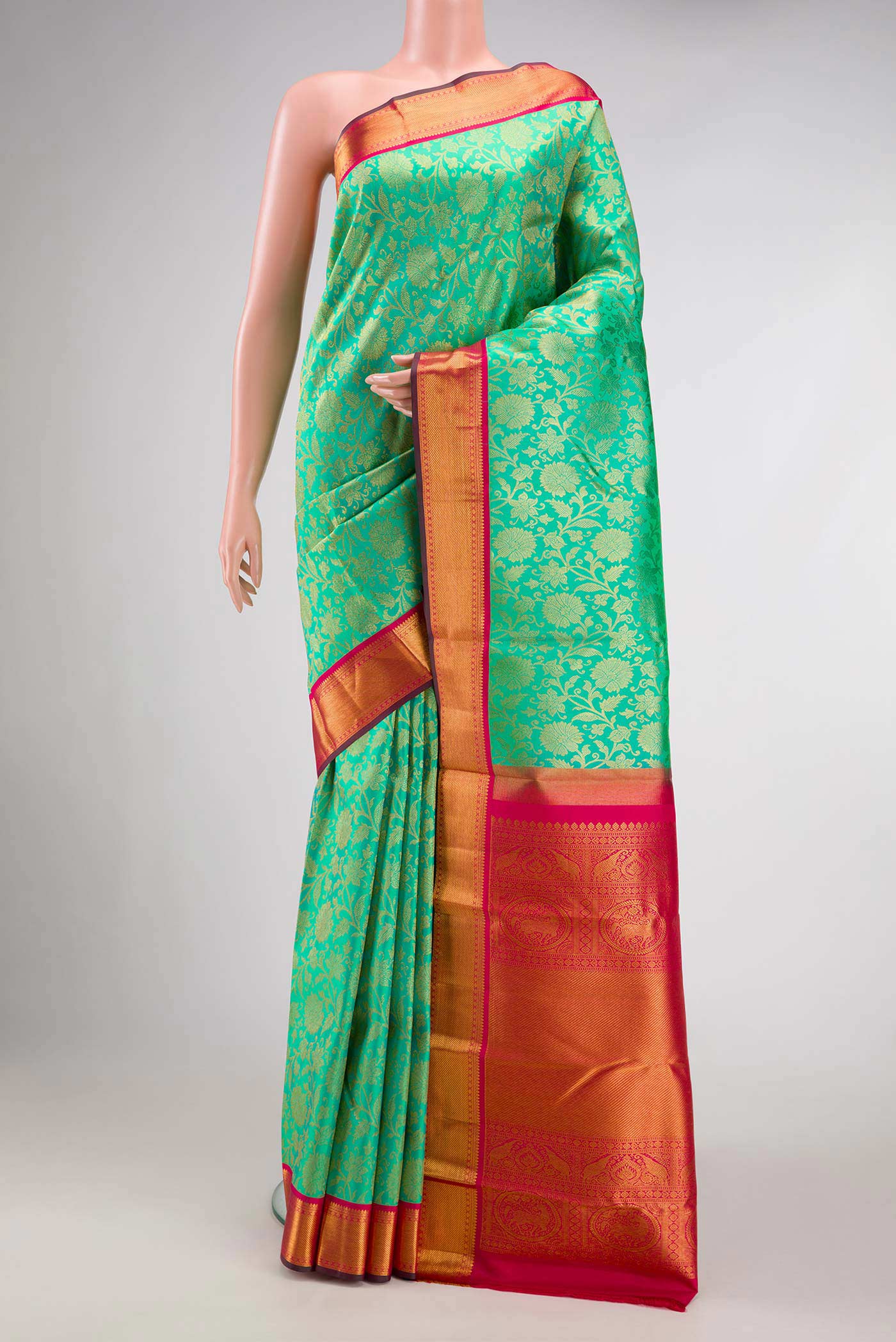 Sea Green Kanjivaram Silk Saree