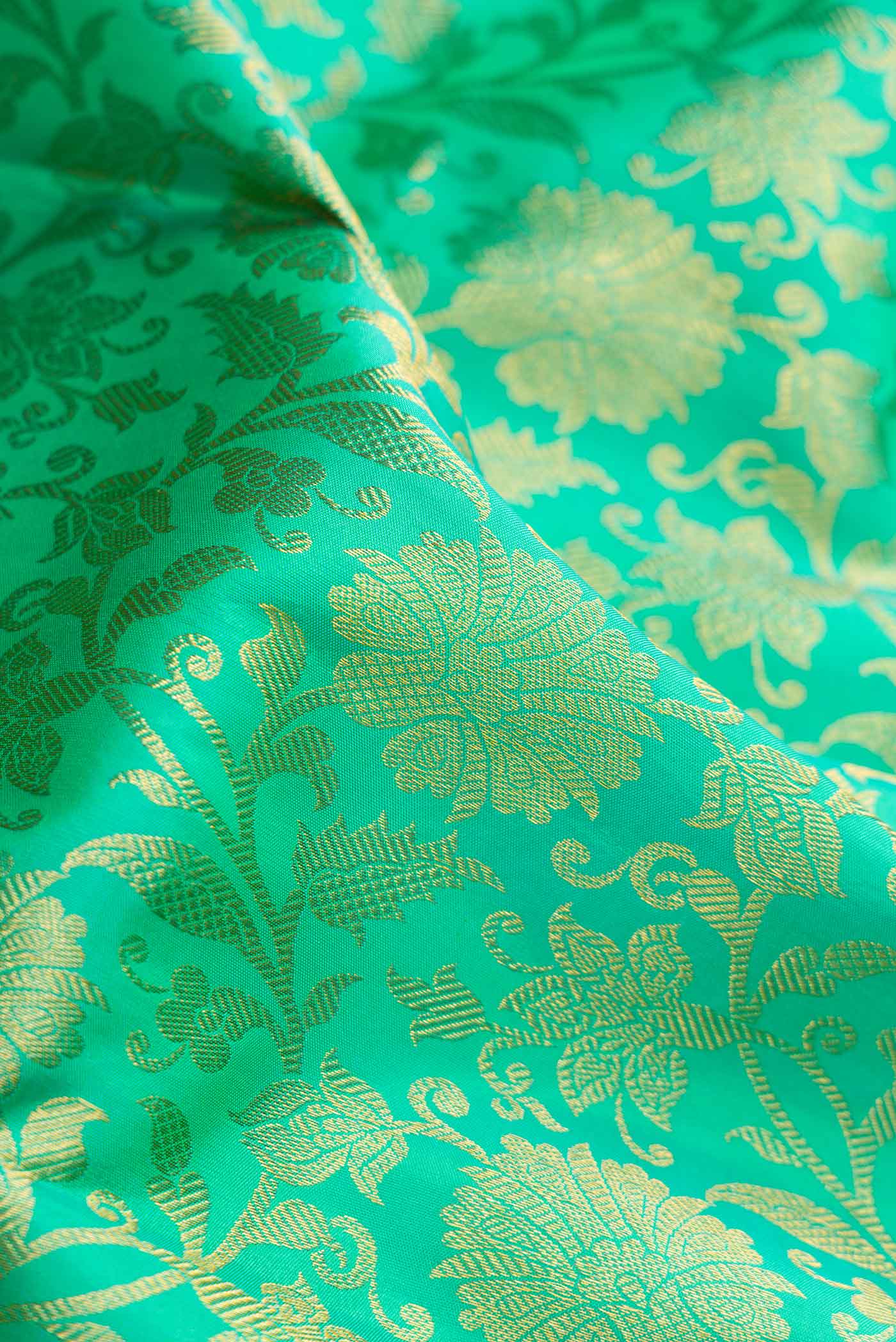 Sea Green Kanjivaram Silk Saree - Image 2