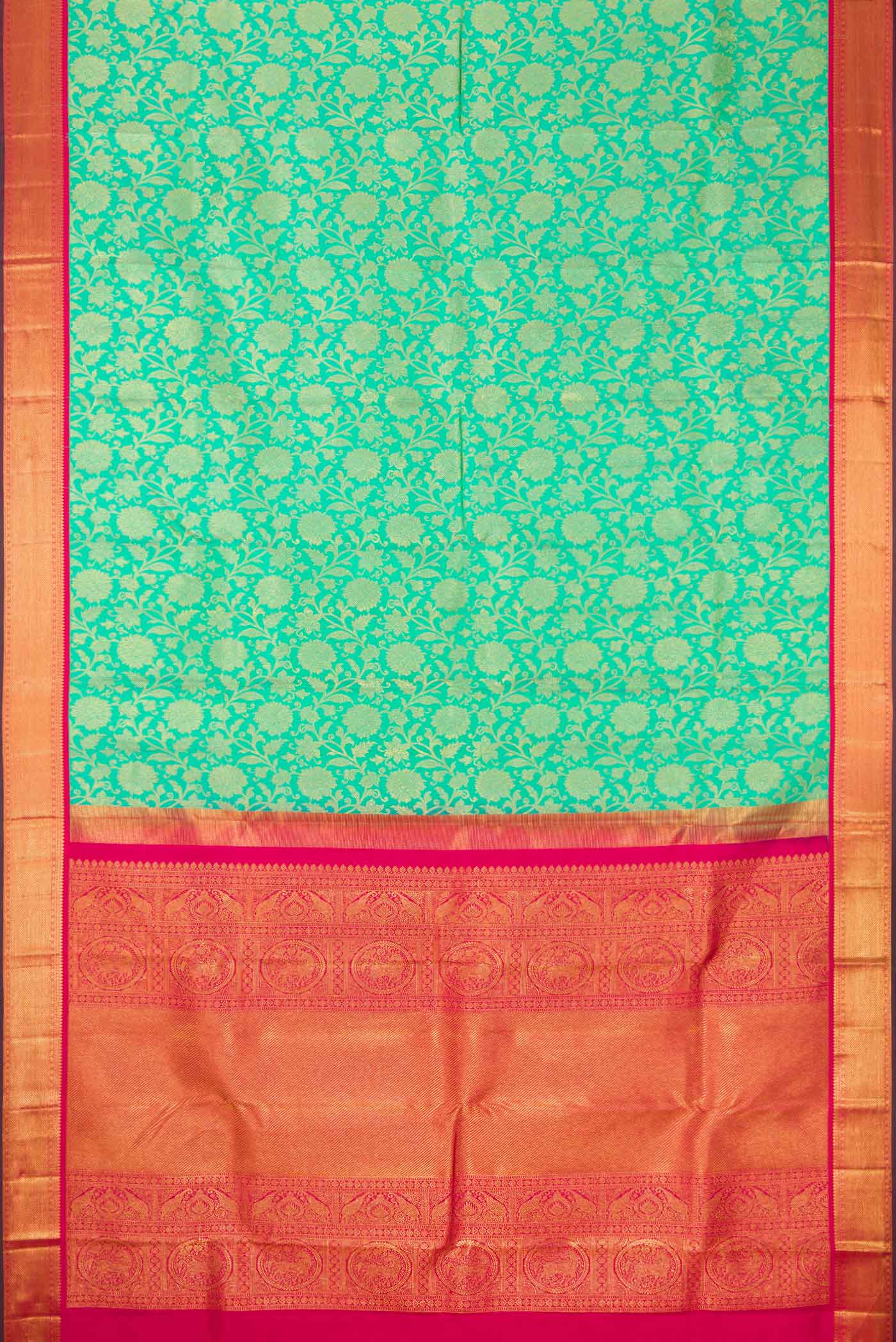 Sea Green Kanjivaram Silk Saree - Image 6