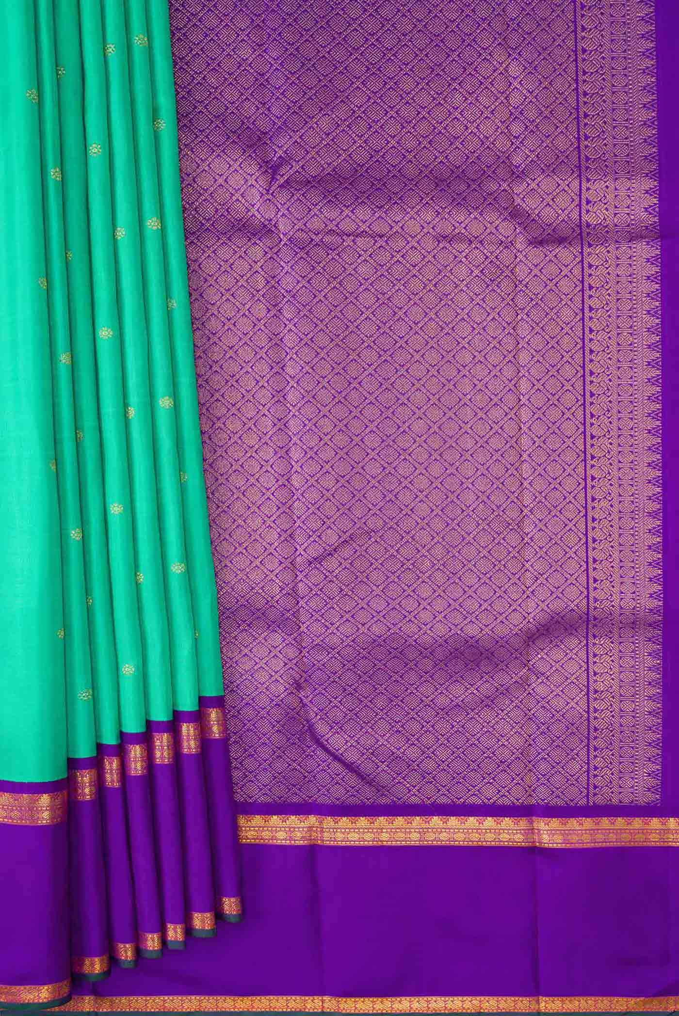 Sea Green Kanjivaram Silk Saree - Image 4