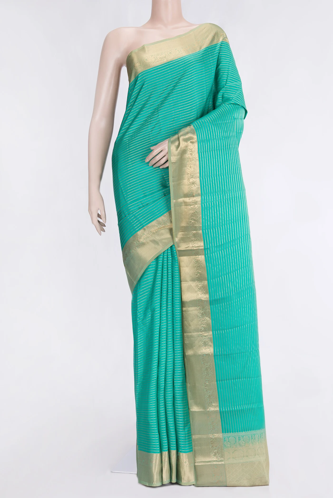 Turquoise Kanjivaram Silk Saree