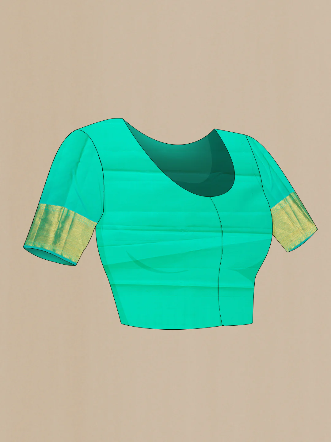 Sea Green Kanjivaram Silk Saree - Image 5