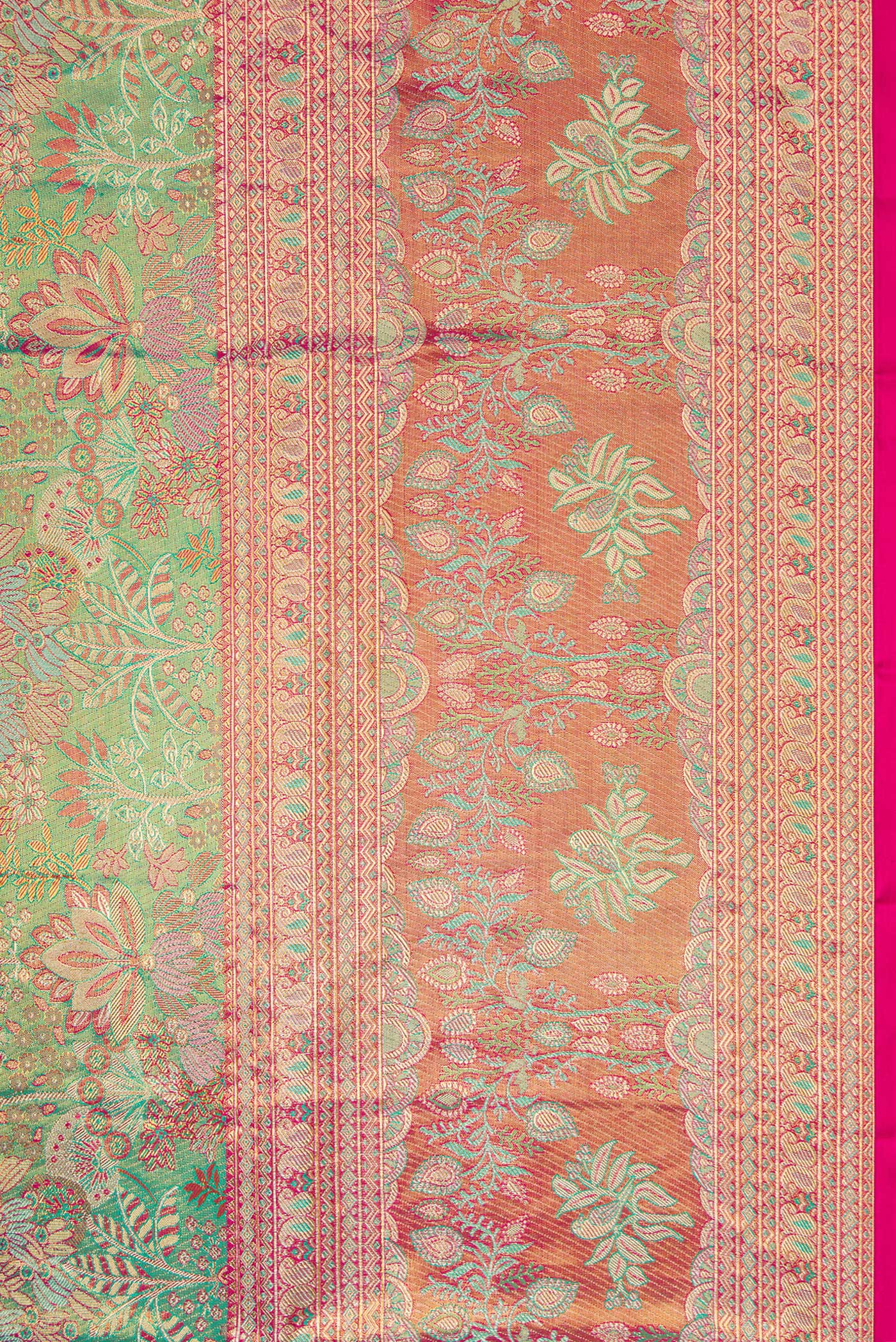 Sea Green Dual Tone Kanjivaram Tissue Silk Saree - Image 3