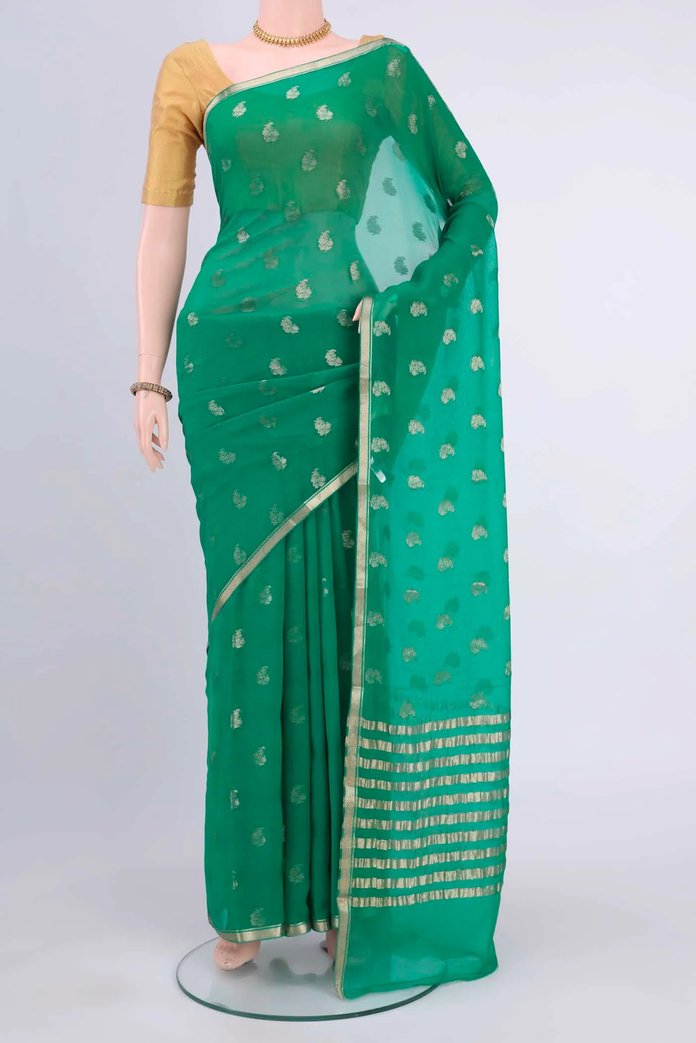 Green Mysore Chiffon Saree