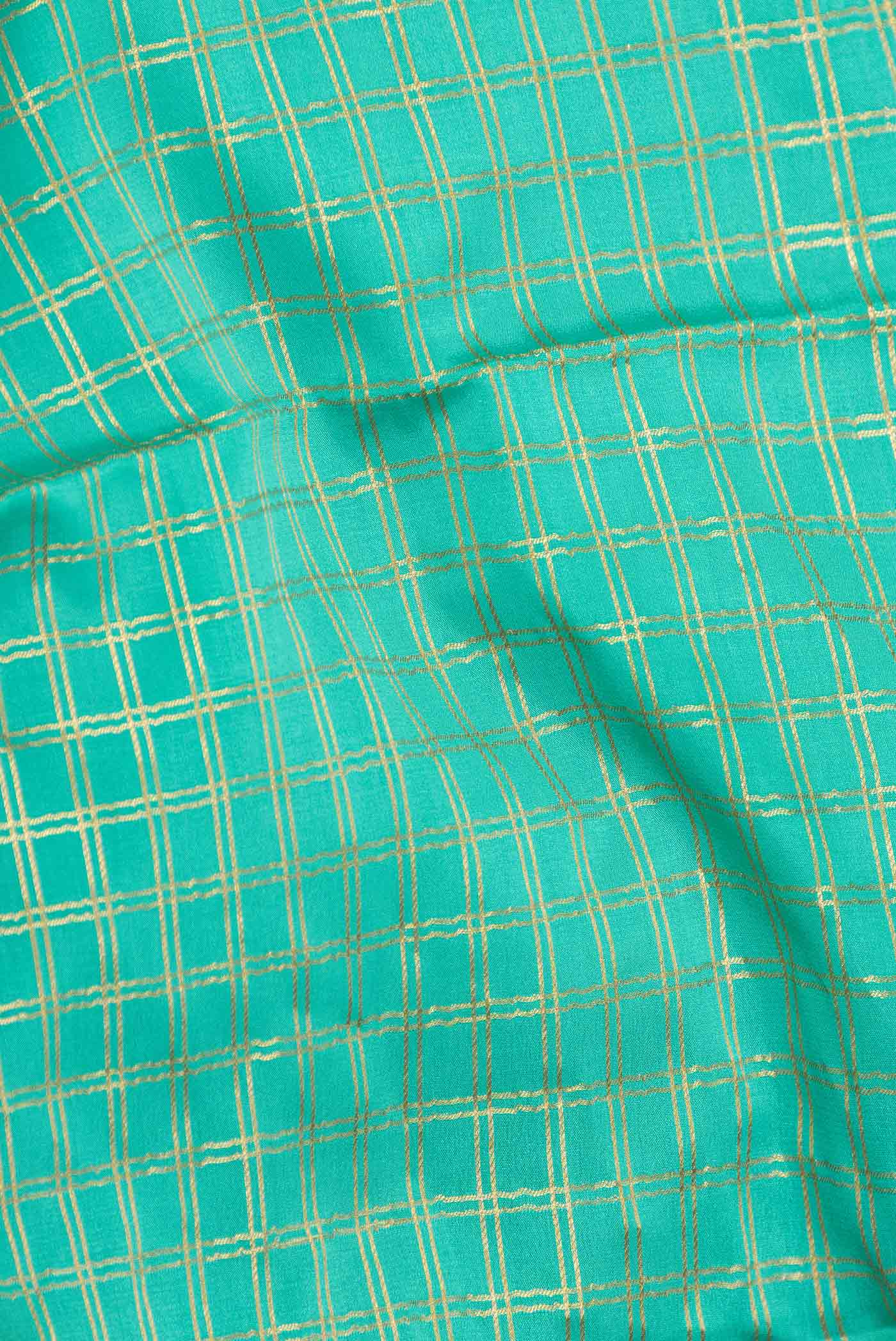 Sea Green Dual Tone Mysore Crepe Saree - Image 2