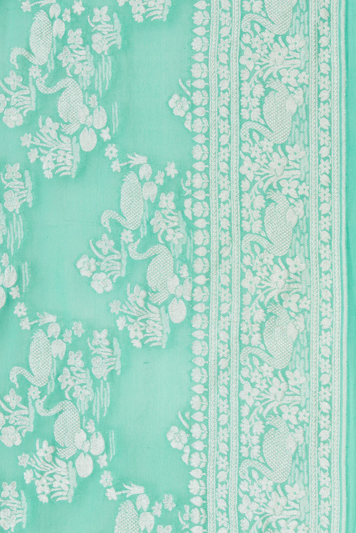 Sea Green Banarasi Georgette Saree - Image 3