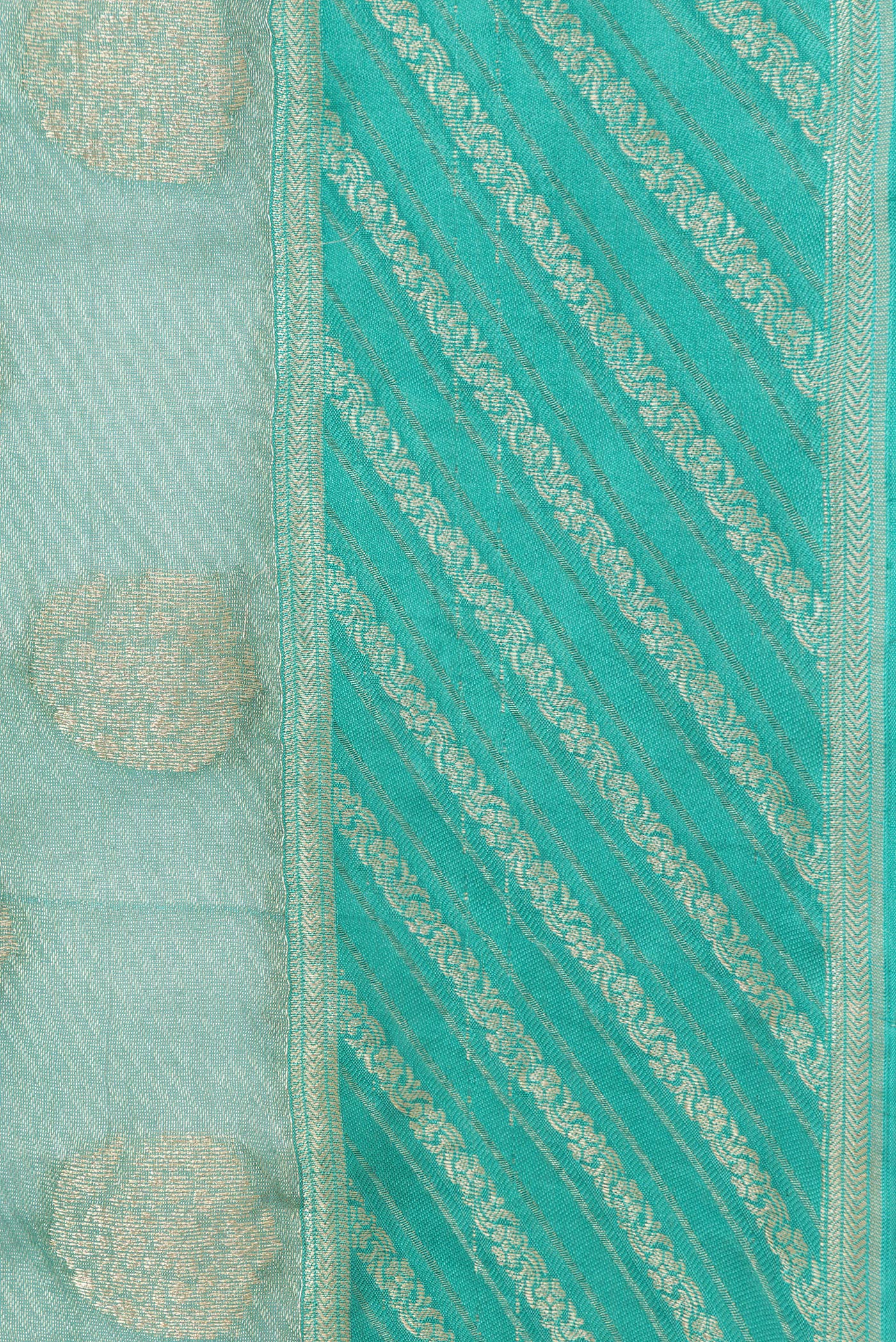 Sea Green Mysore Georgette Saree - Image 3