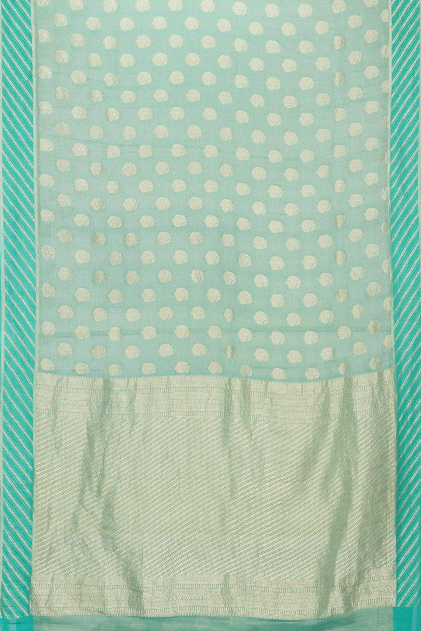 Sea Green Mysore Georgette Saree - Image 6