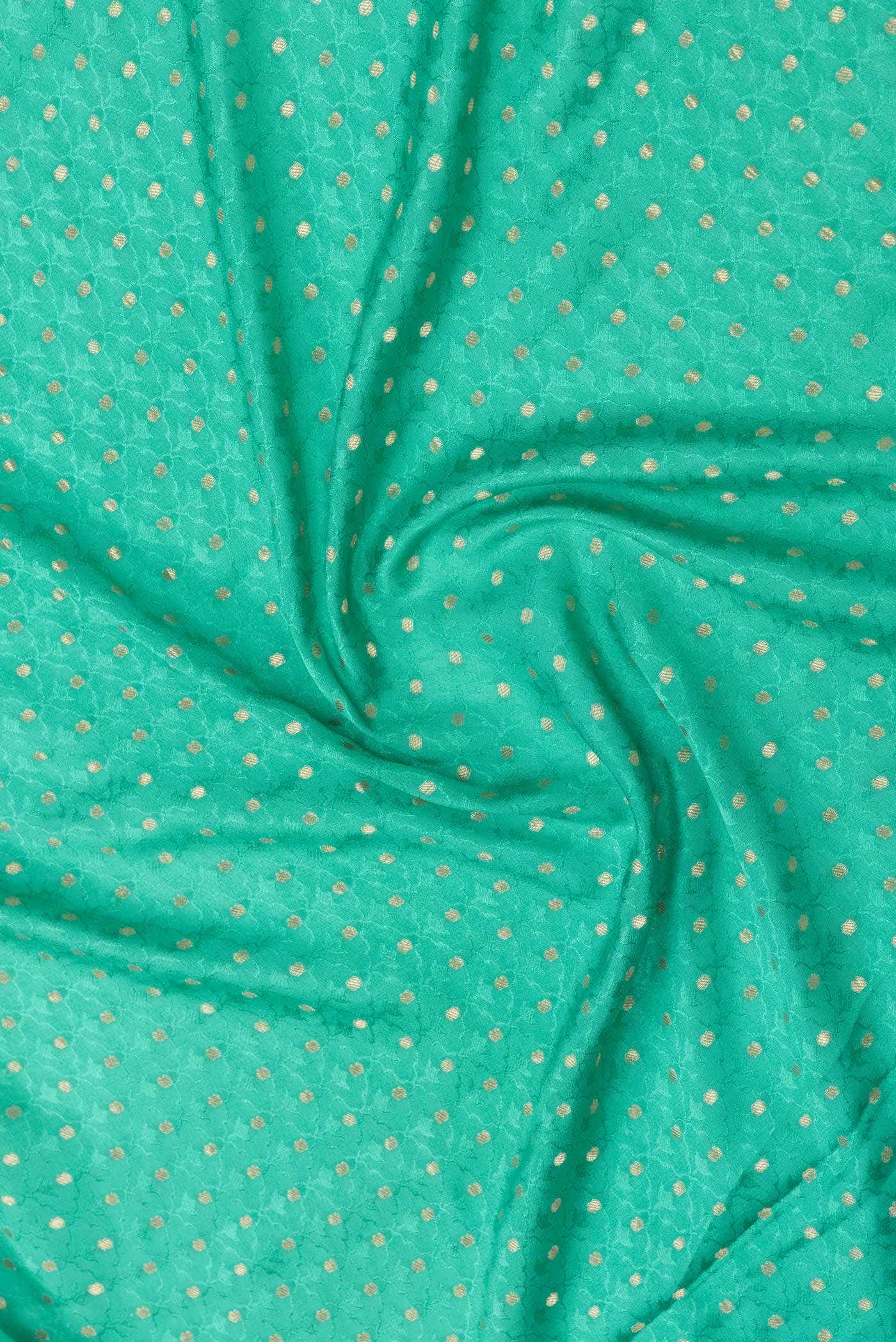Sea Green Mysore Crepe Saree - Image 2