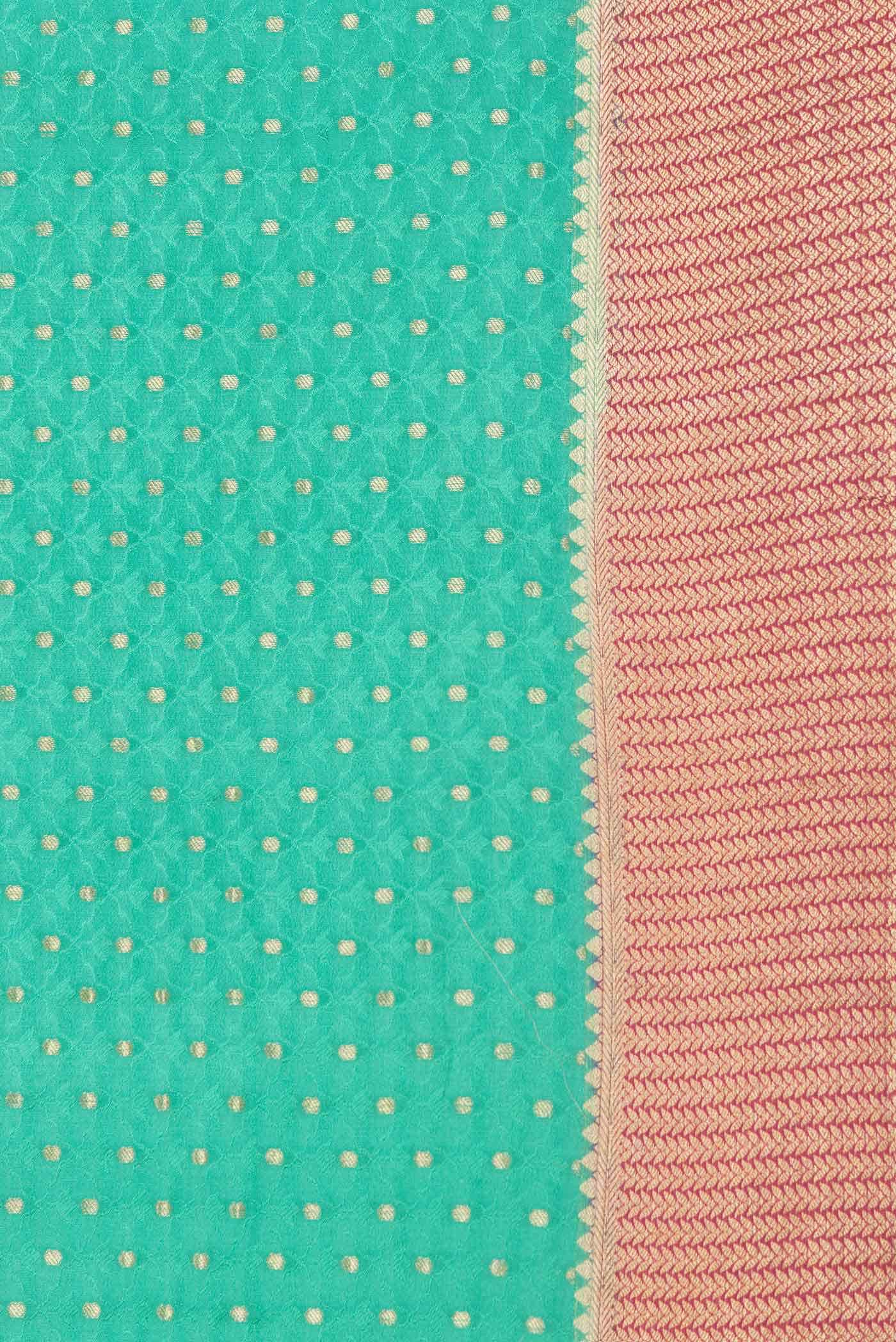 Sea Green Mysore Crepe Saree - Image 3