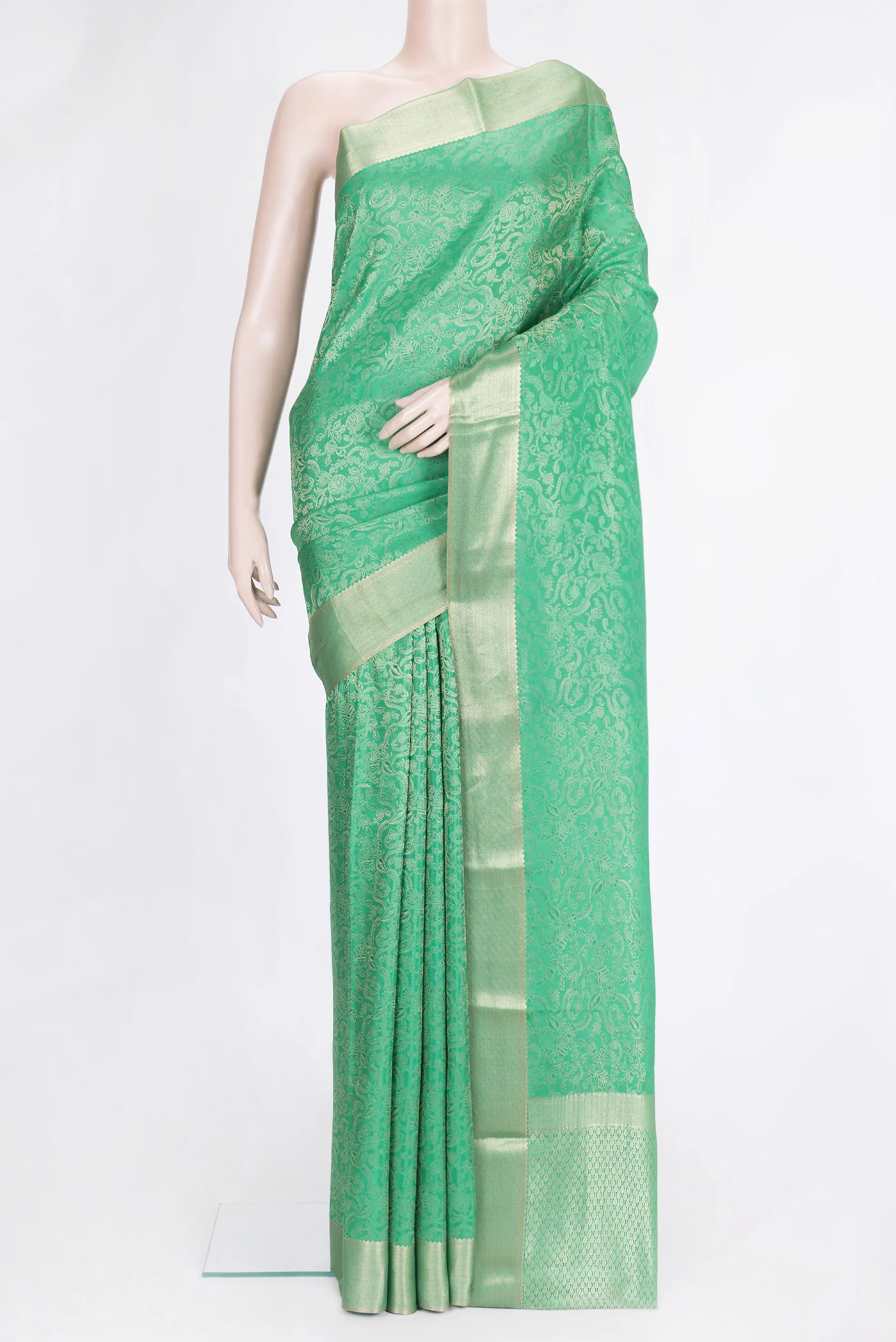 Green Mysore Crepe Saree