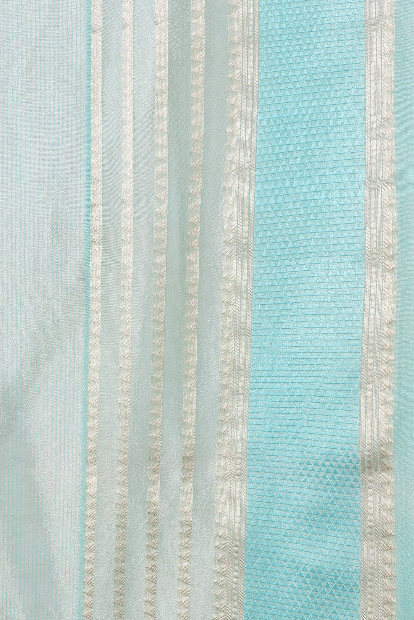 Light Blue Organza Silk Saree - Image 3