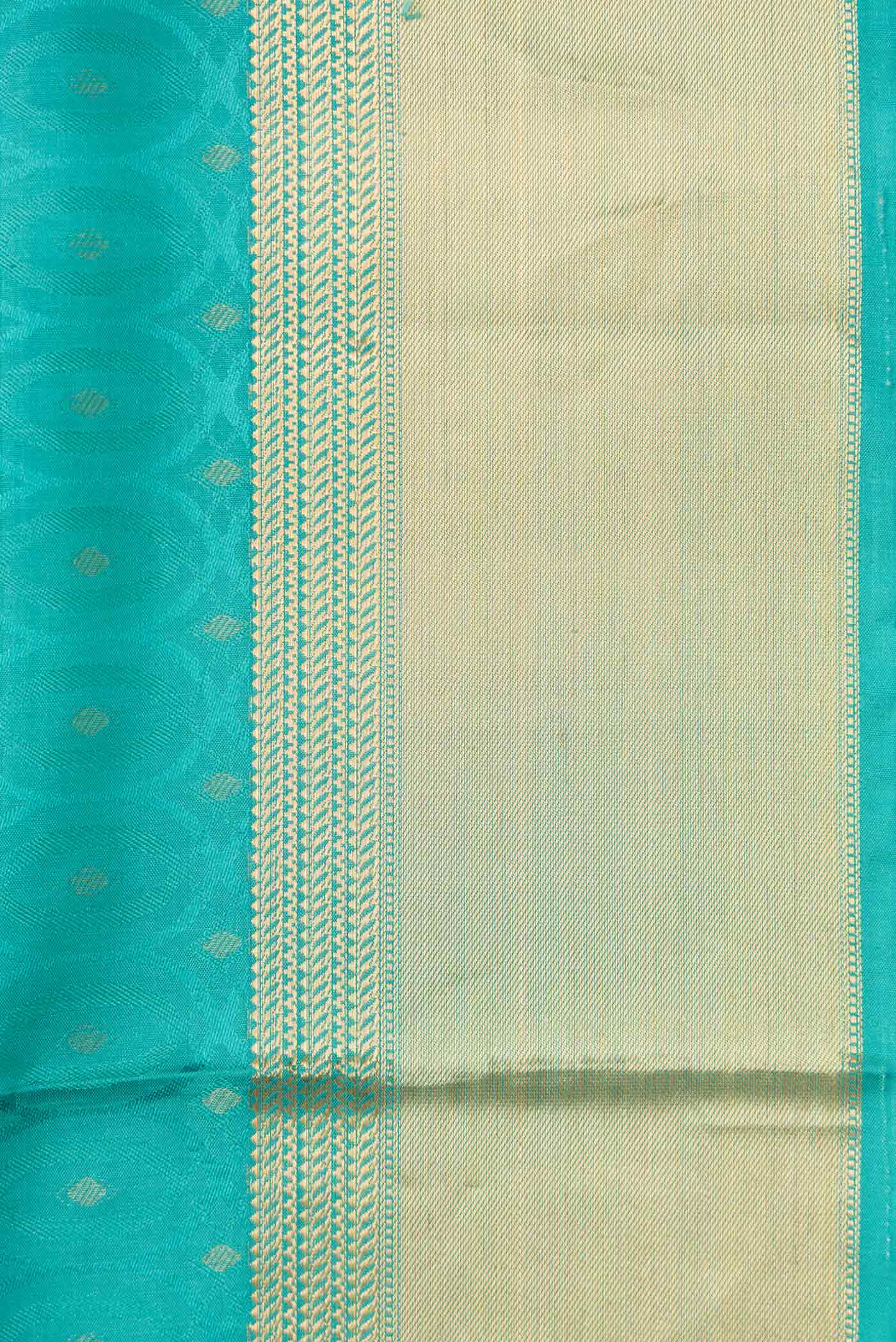 Sea Green Dual Tone Soft Silk Saree - Image 3