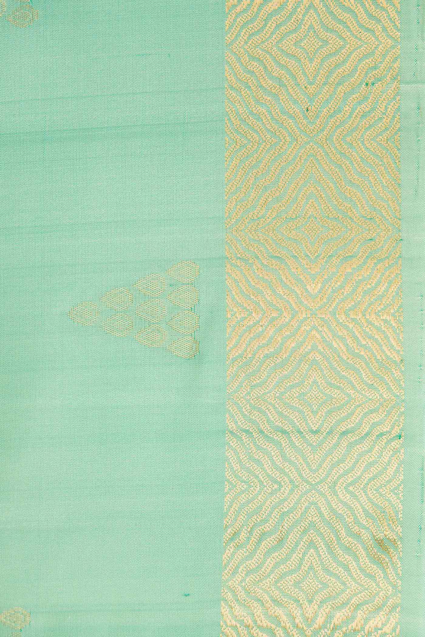Sea Green Dual Tone Soft Silk Saree - Image 3