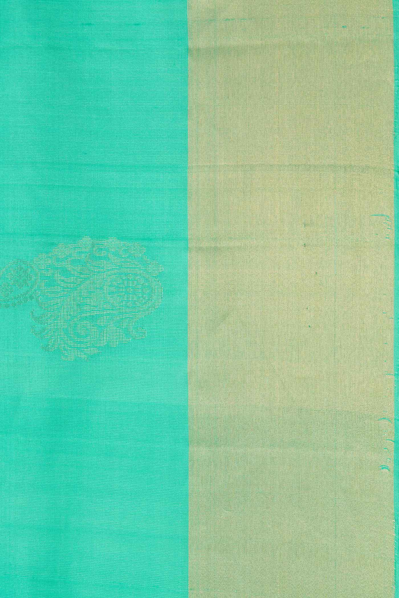 Sea Green Dual Tone Soft Silk Saree - Image 3
