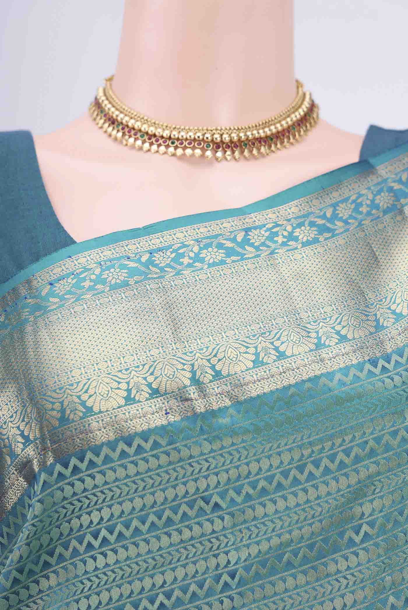 Blue Soft Silk Saree - Image 2