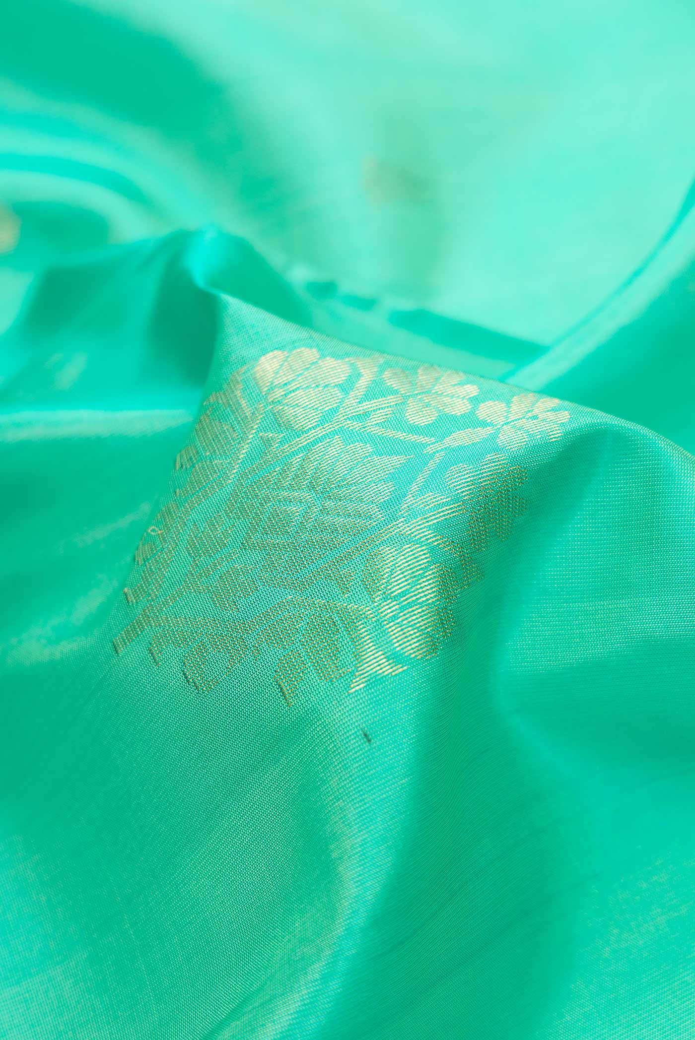 Sea Green Soft Silk Saree - Image 2