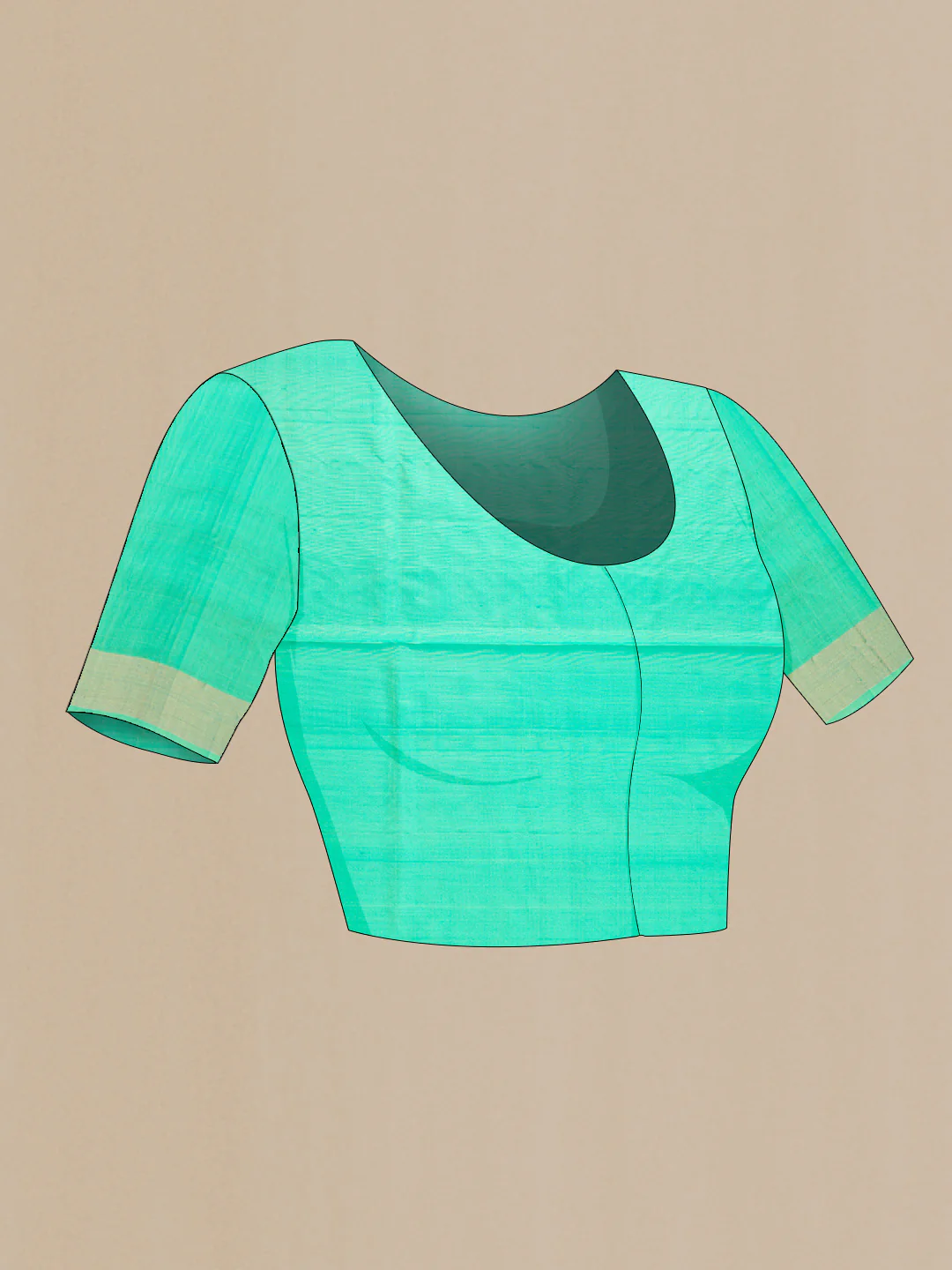Sea Green Soft Silk Saree - Image 4