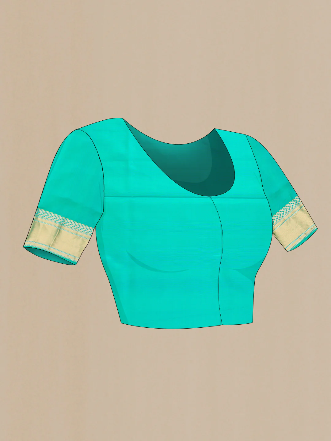 Turquoise Soft Silk Saree - Image 5