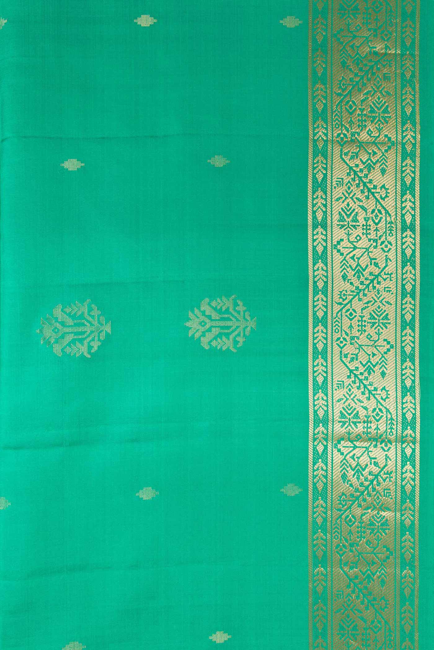 Sea Green Soft Silk Saree - Image 3
