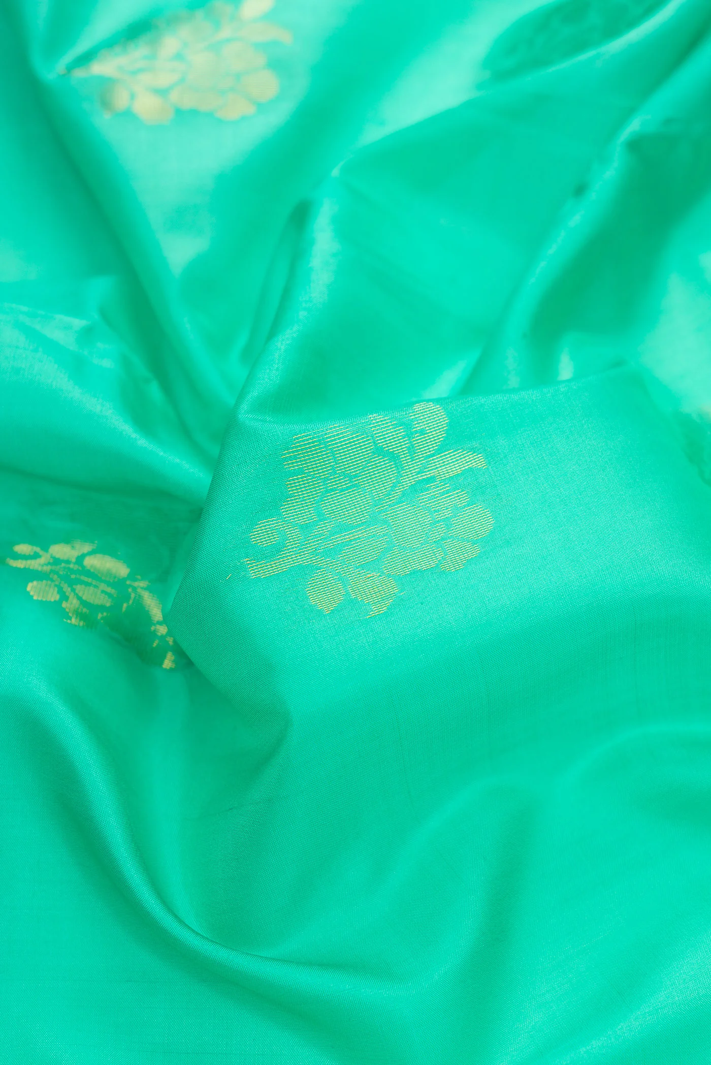Sea Green Soft Silk Saree - Image 2