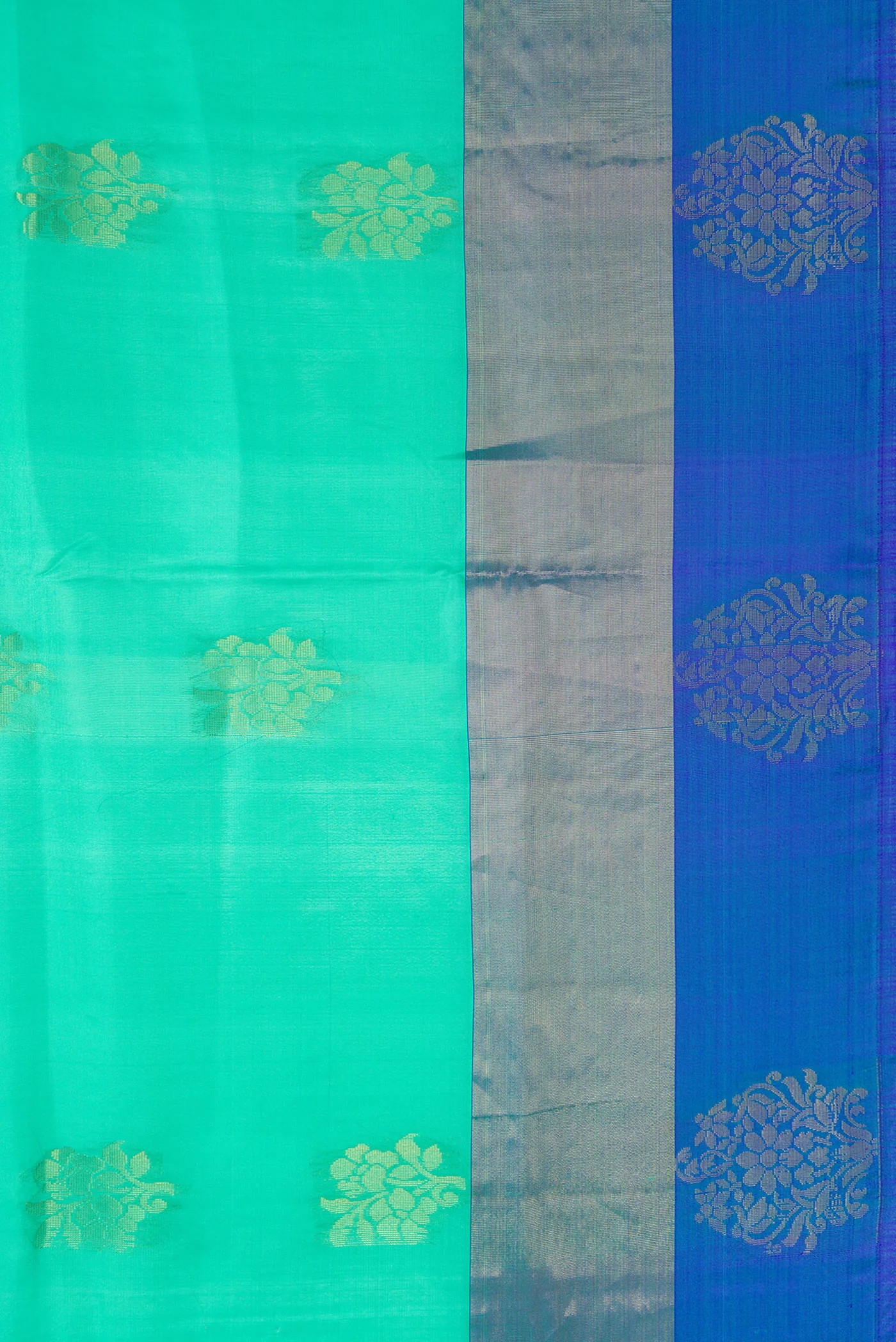 Sea Green Soft Silk Saree - Image 3